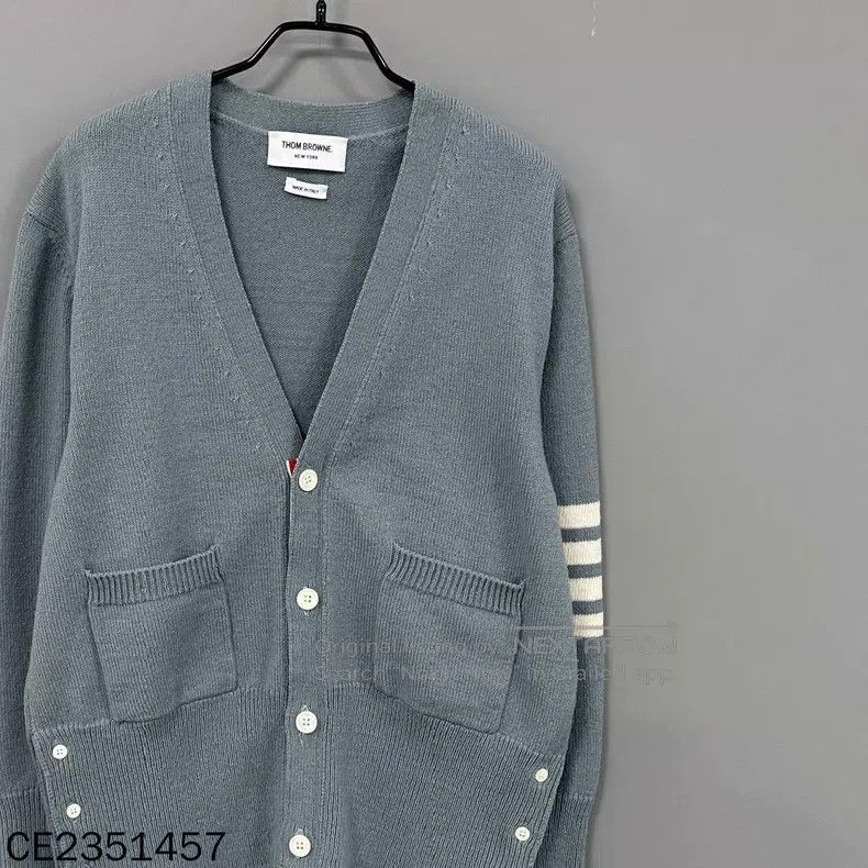 Thom Browne Thom Browne Classic Three Stripe Wool Cardigan Size US XL / EU 56 / 4 - 2 Thumbnail