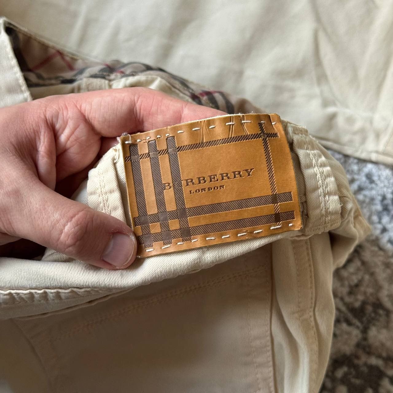 Burberry Burberry Vintage Beige Straight Glam Retro Plaid Pants Size 31" - 10 Thumbnail