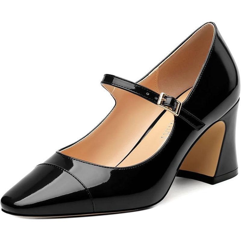 Other Gofourthat Women's 8.5 Black Faux Leather Closed Toe Heels Size US 8.5 / IT 38.5 - 1 Thumbnail