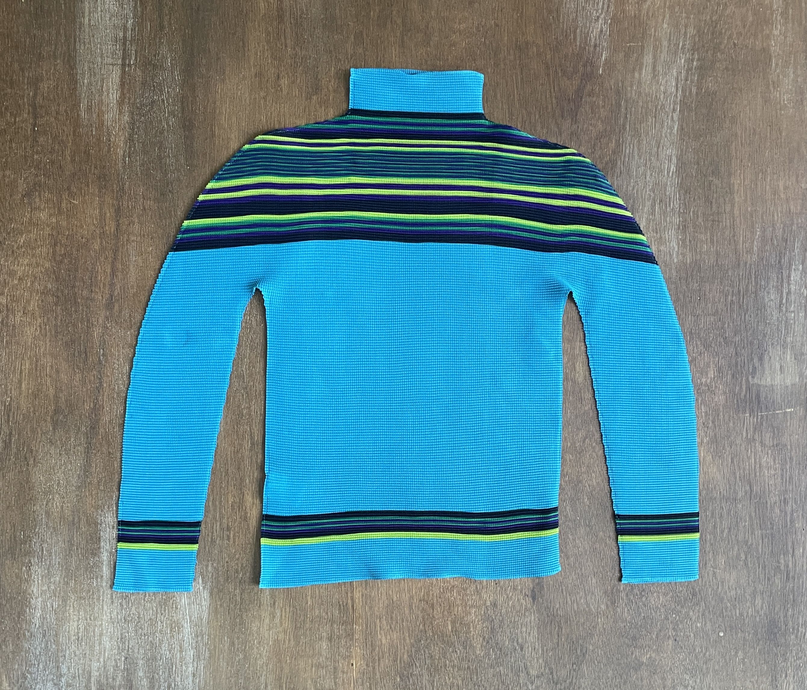 Issey Miyake ISSEY MIYAKE ME Turquoise Turtle Neck Size US XXS / EU 40 - 5 Thumbnail
