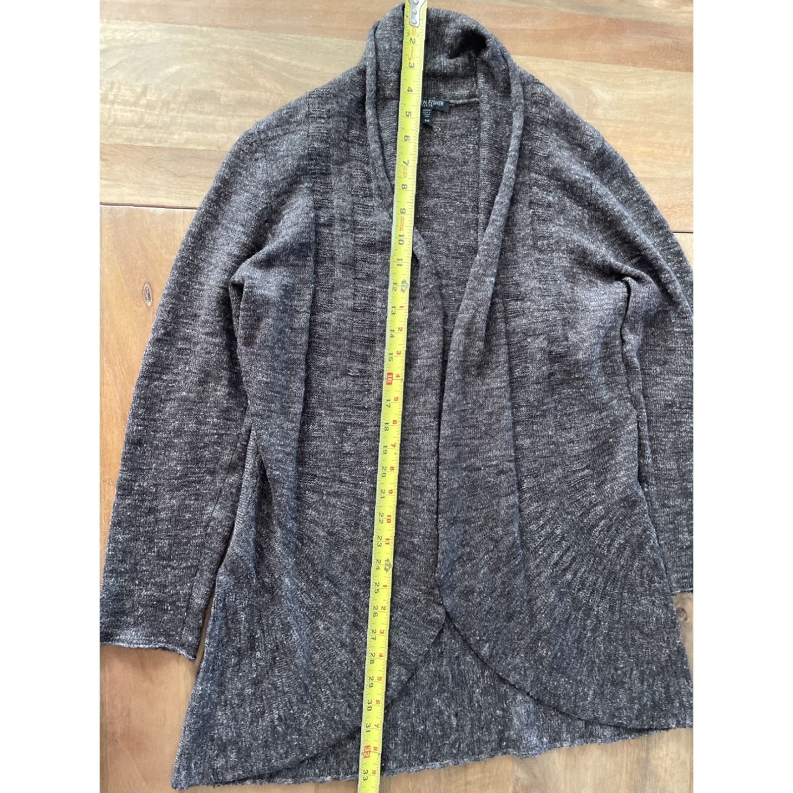 Eileen Fisher Eileen Fisher Sweater Cardigan Womens Petite Medium Open Front Wool/Silk/Linen V-Neck Casual Travel Gray Size M / US 6-8 / IT 42-44 - 5 Thumbnail