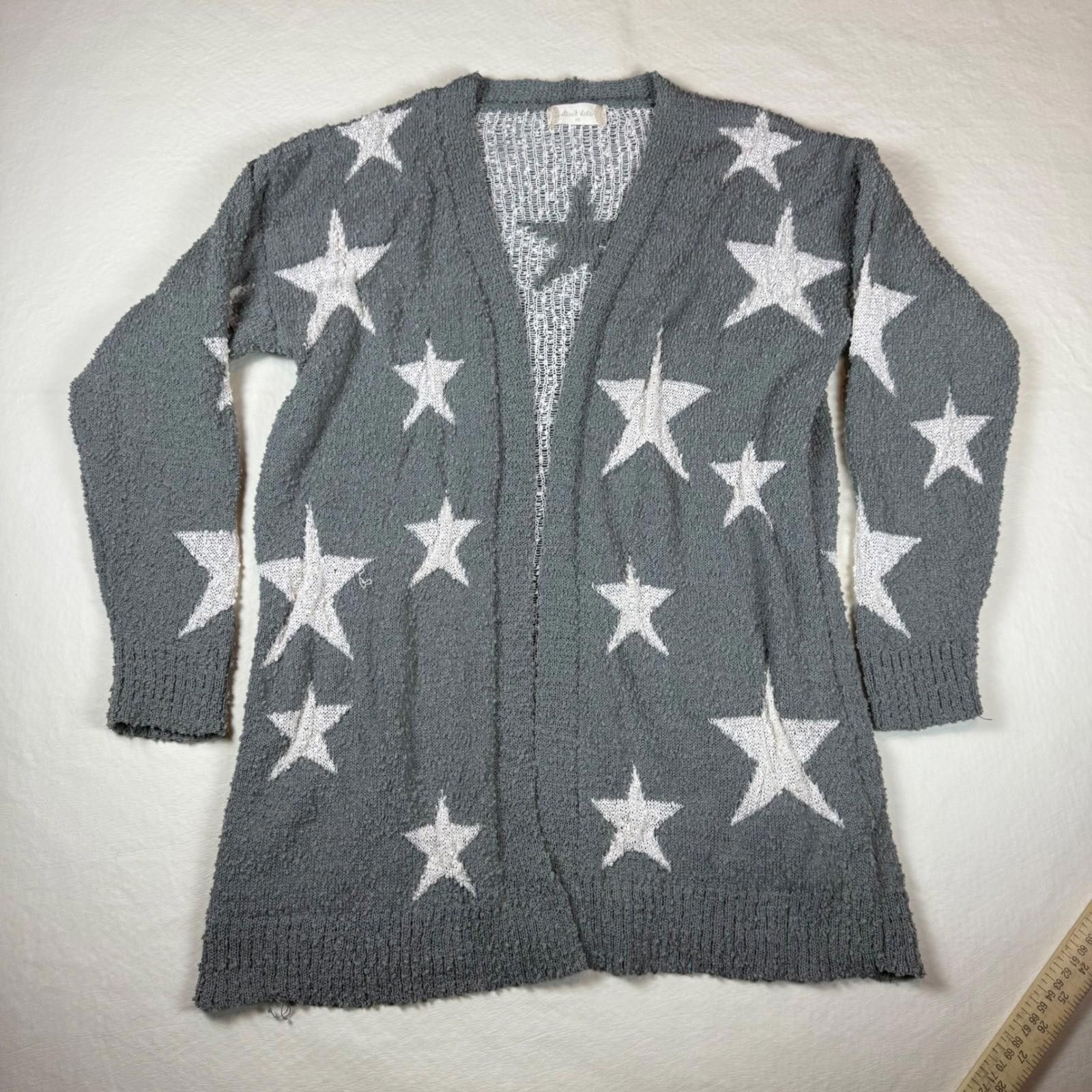 Other Altar'd State Women Grey Star Popcorn Knit Cardigan XS Size XS / US 0-2 / IT 36-38 - 1 Thumbnail