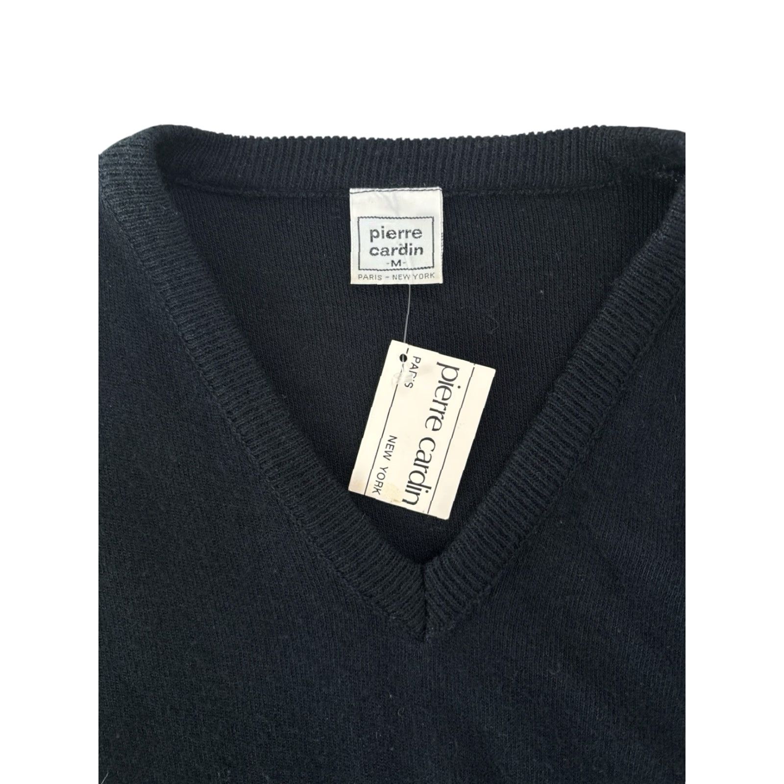 Pierre Cardin VINTAGE Pierre Cardin V-Neck Sweater Mens M Black 80s USA Made NWT Deadstock Embroidered Chest Logo Size US M / EU 48-50 / 2 - 2 Thumbnail