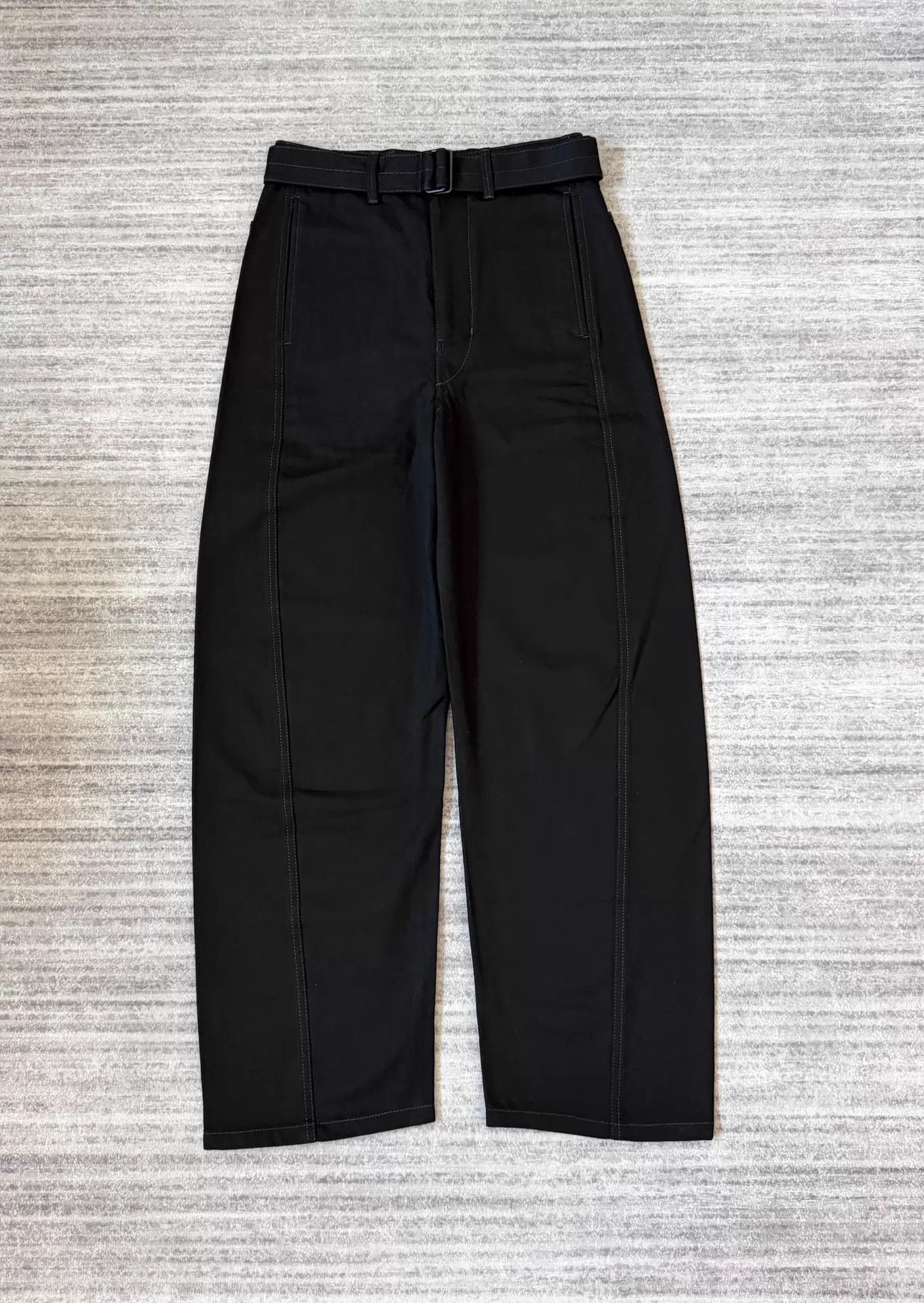 Lemaire Lemaire Twisted Belted Black Wide-Leg Trousers XS Size 25" / US 0 / IT 36 - 1 Thumbnail