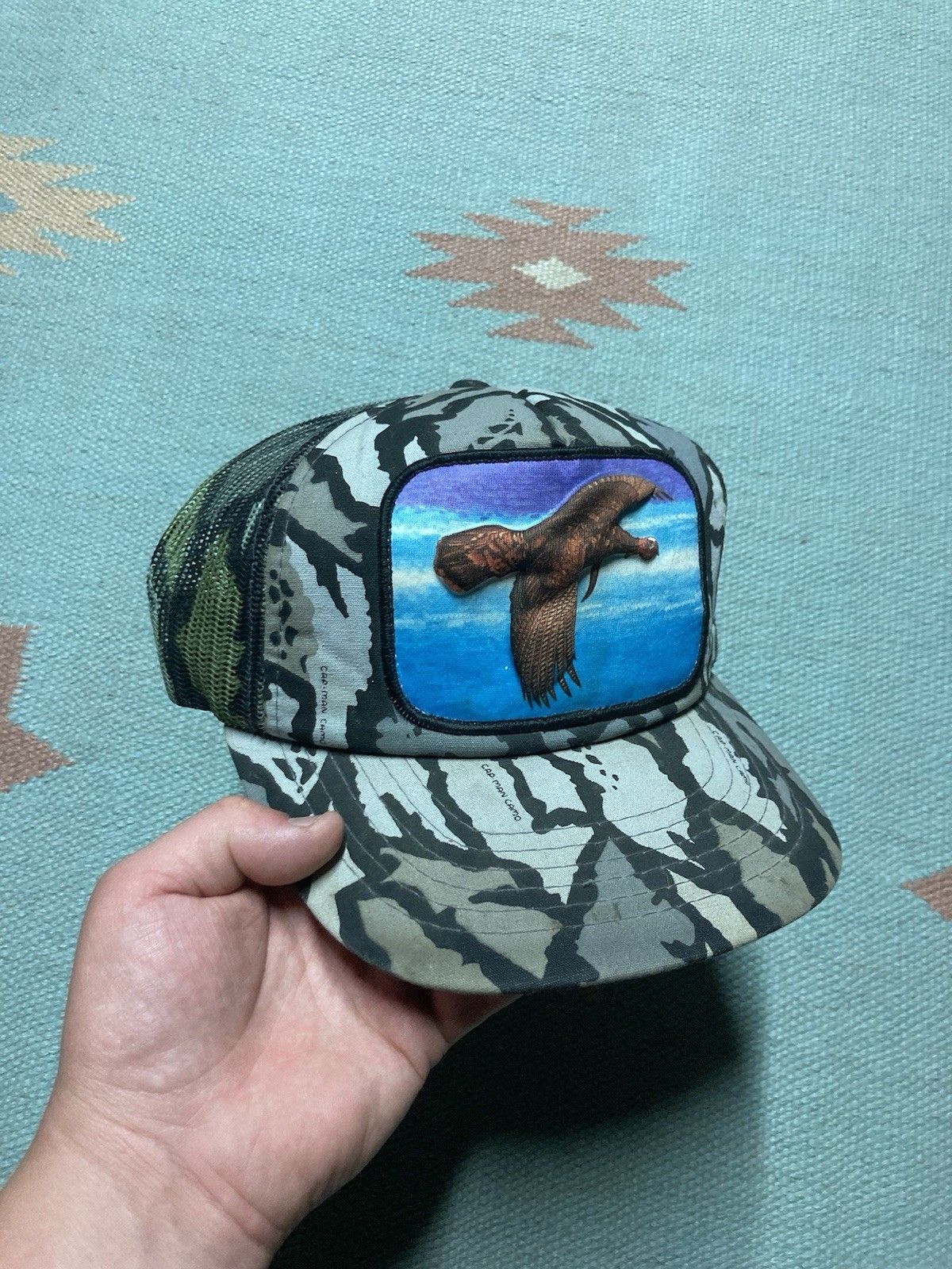 Vintage trucker hat Trebark camo camouflage pheasant bird 3D patch Size ONE SIZE - 1 Thumbnail