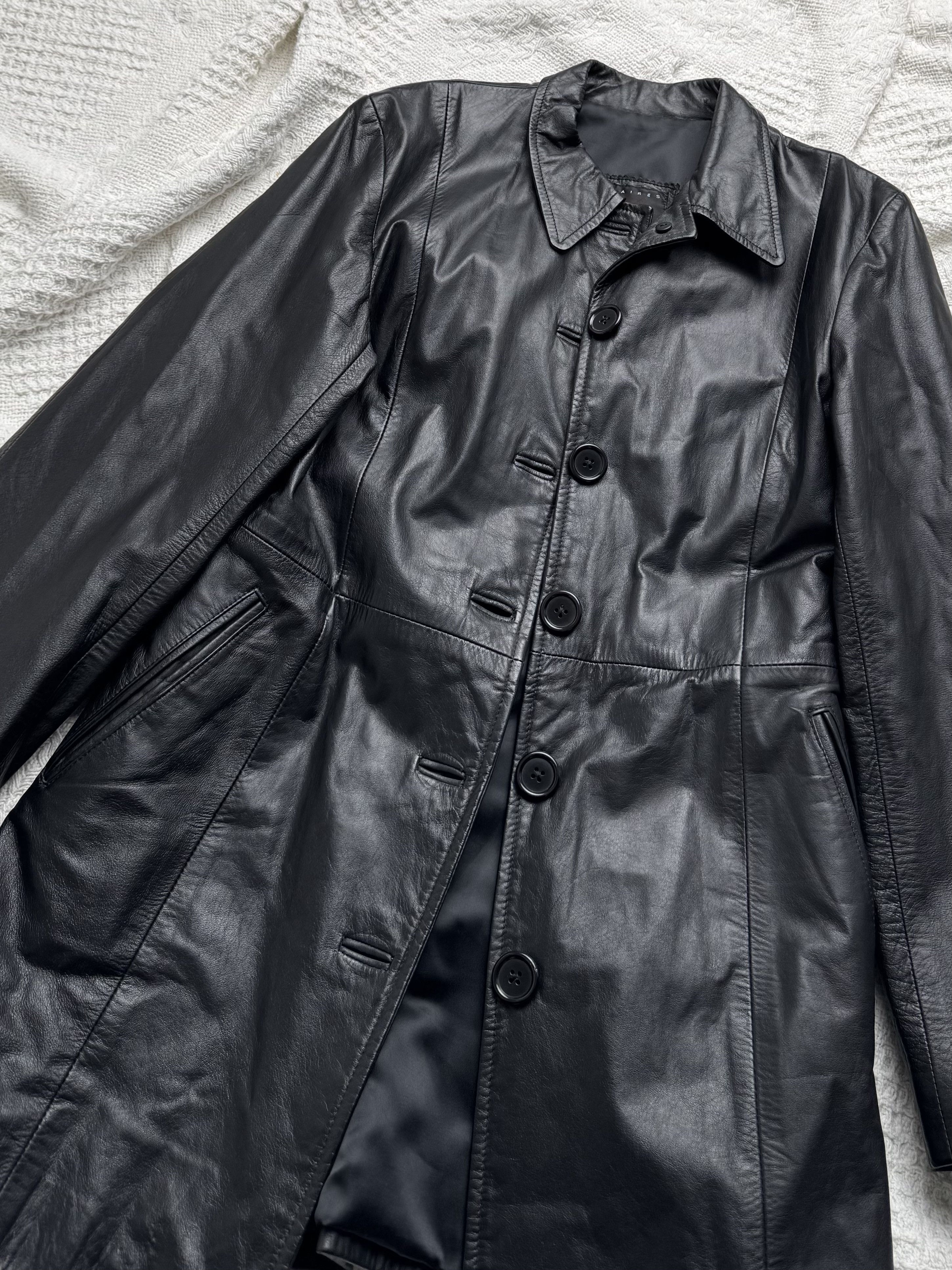 Vintage Vintage Leather Coat Jacket Button Front Mid Length Classic Size M / US 6-8 / IT 42-44 - 5 Thumbnail