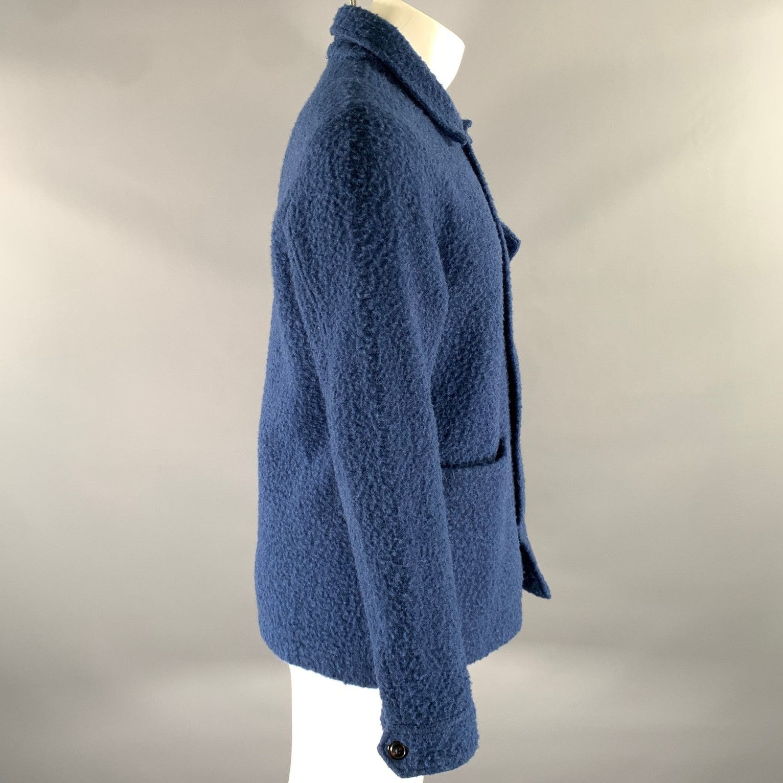 Todd Snyder TODD SNYDER Size M Blue Textured Wool Blend Jacket Size US M / EU 48-50 / 2 - 3 Thumbnail