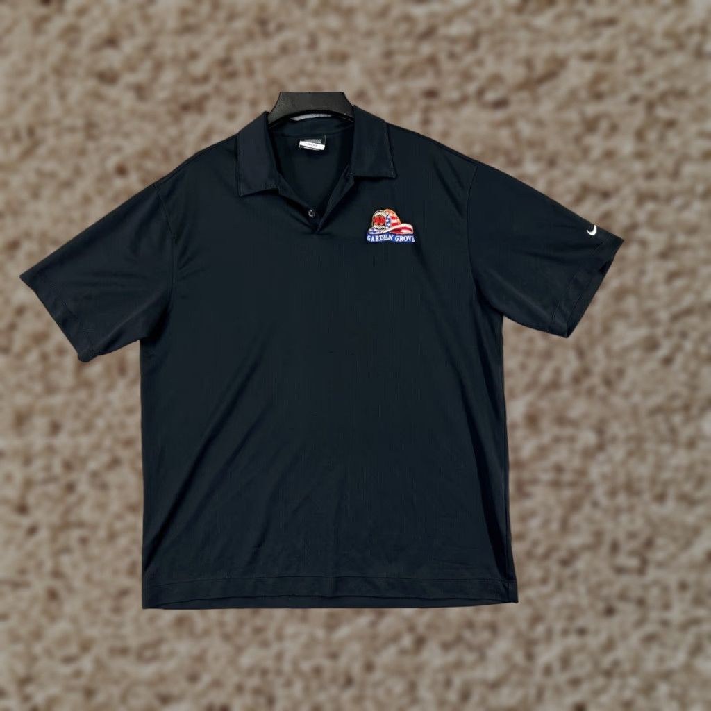 Nike Nike Polo Shirt Adult Large Blue Black Embroidered Golf 100% Polyester Size US L / EU 52-54 / 3 - 1 Thumbnail