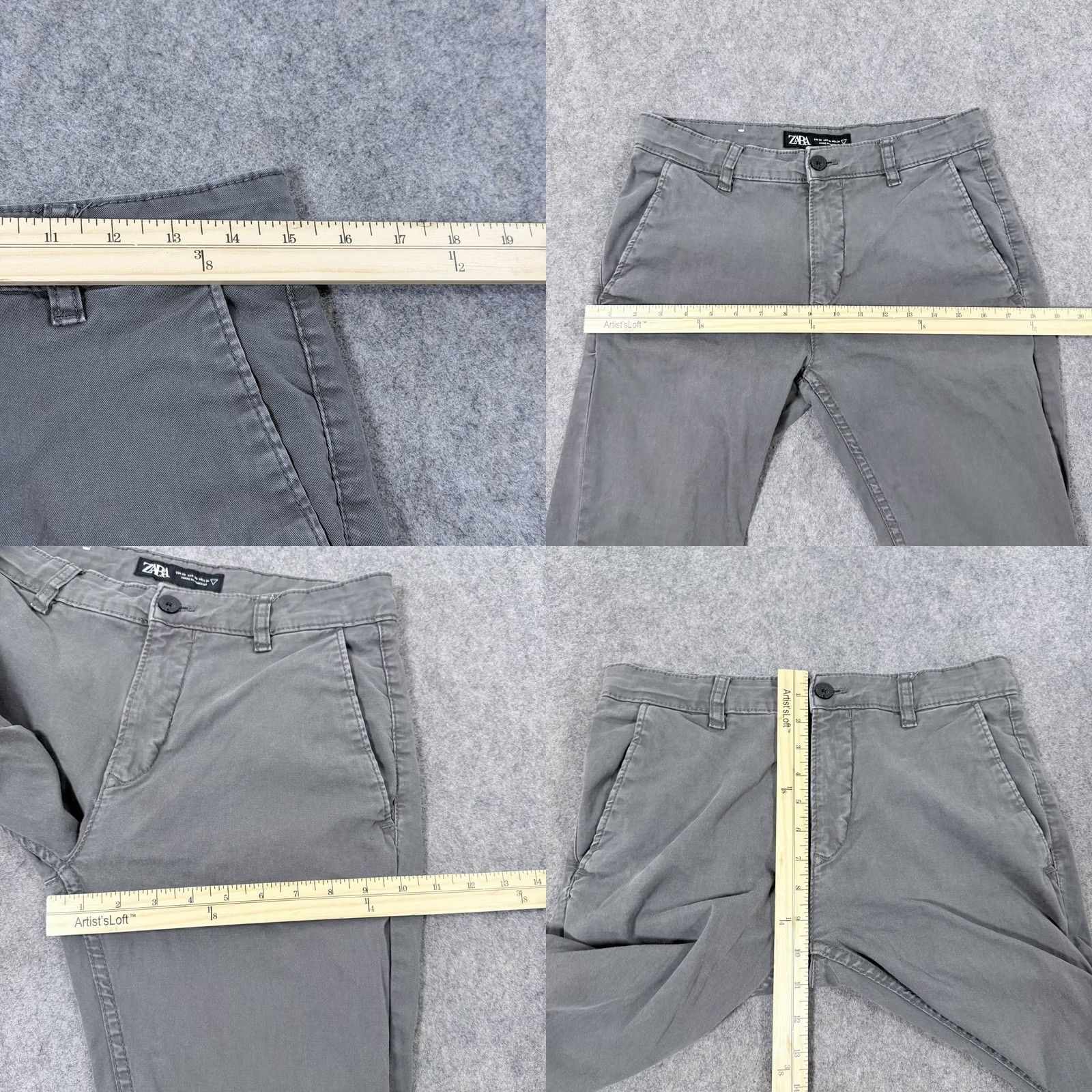 Zara Zara Slim Casual Stretch Chino Pant Men's Sz US 30 Gray Chino Slim Stretch Casual Pant Mens 30 Gray Size US 30 / EU 46 - 9 Thumbnail
