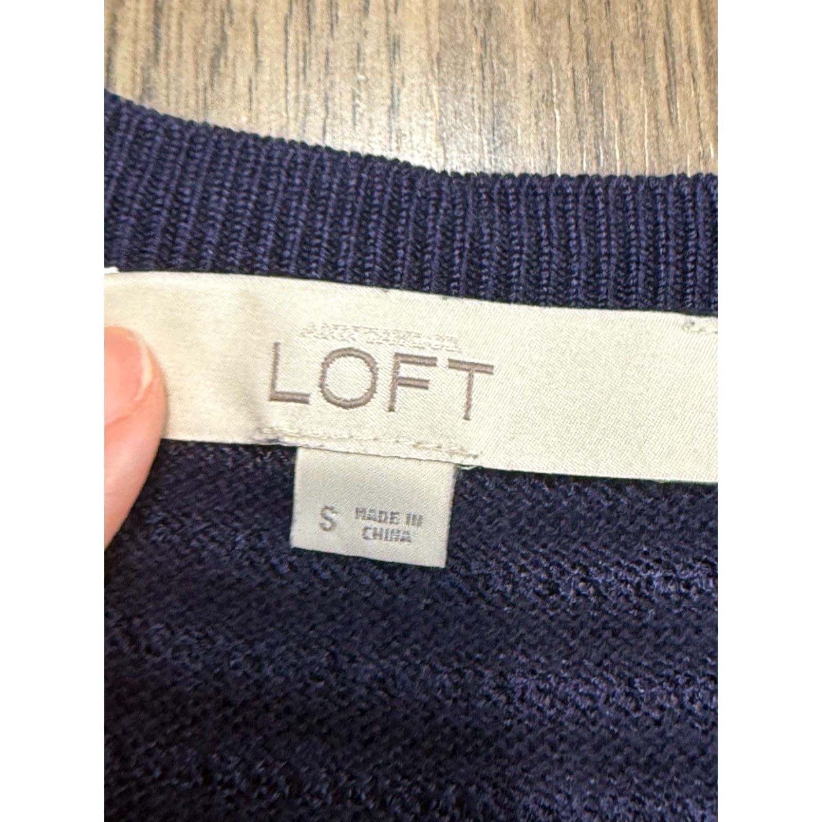 Loft LOFT Shirt Women Small Blue Long Sleeve Boat Neck Stretch Lightweight Casual Modern - Womens Size S / US 4 / IT 40 - 5 Thumbnail