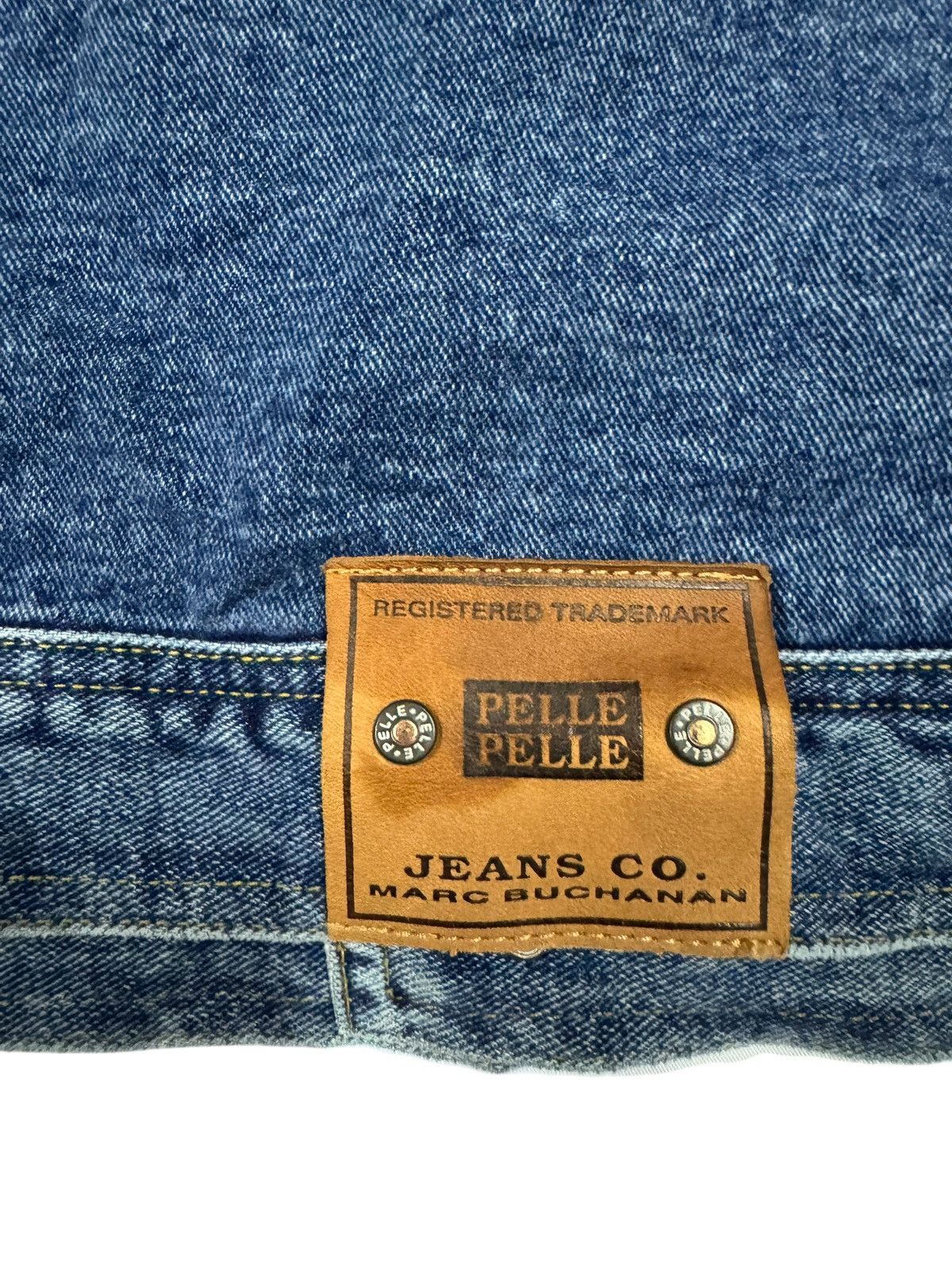 Marc Buchanan × Pelle Pelle × Vintage Vtg🔥90’s Marc Buchanan Pelle Pelle Trucker Denim Rap Style Size US M / EU 48-50 / 2 - 19 Thumbnail
