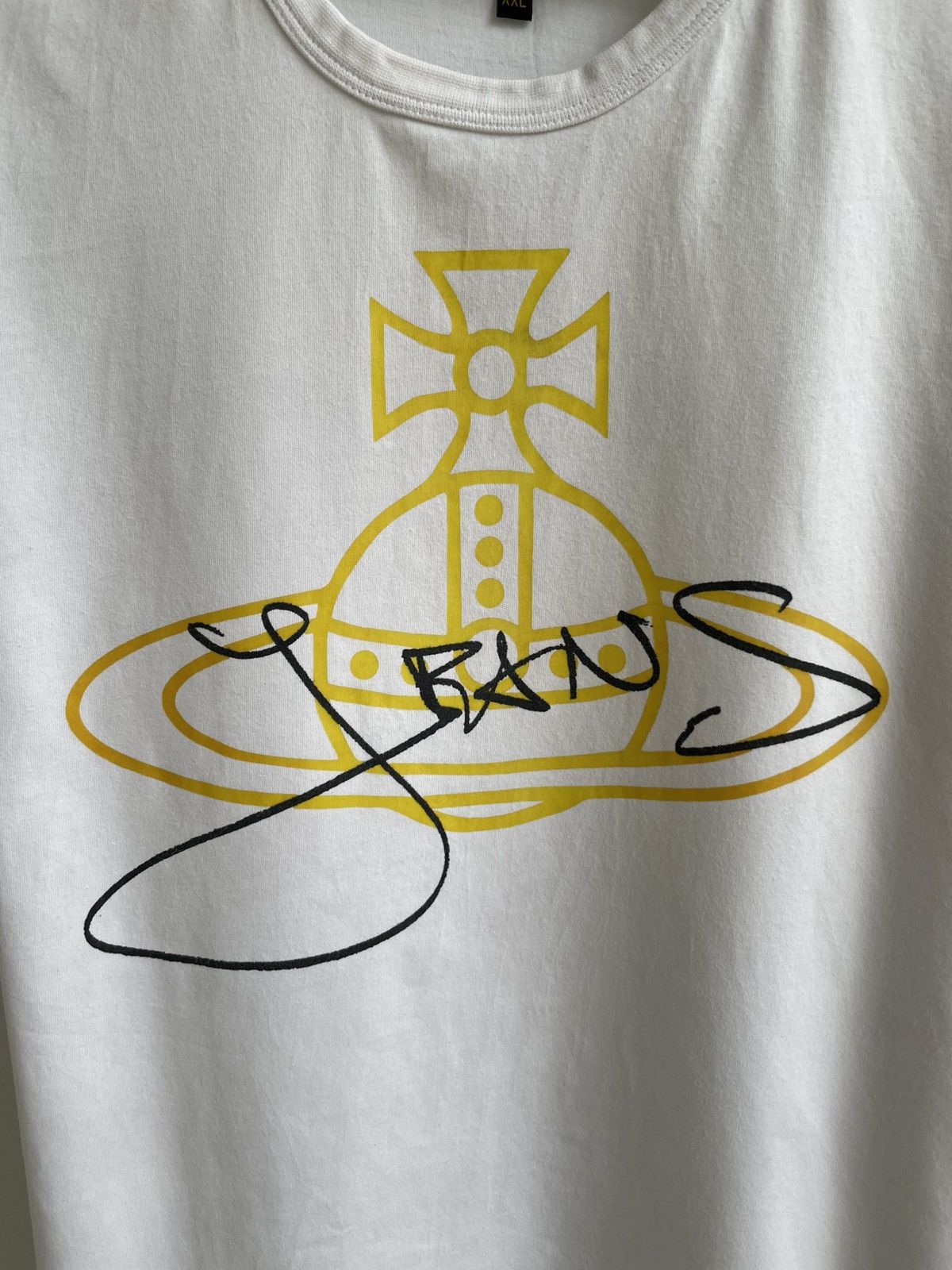 Vivienne Westwood Vivienne Westwood Anglomania Big Logo Orb Ehite T-shirt Rare Size US XL / EU 56 / 4 - 3 Thumbnail