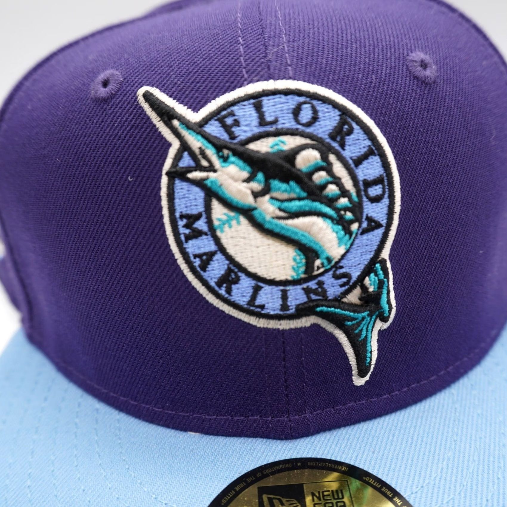 New Era New Era Florida Marlins Baseball Cap Mens 7 1/4 Purple Blue 1997 World Series 59FIFTY Size ONE SIZE - 4 Thumbnail