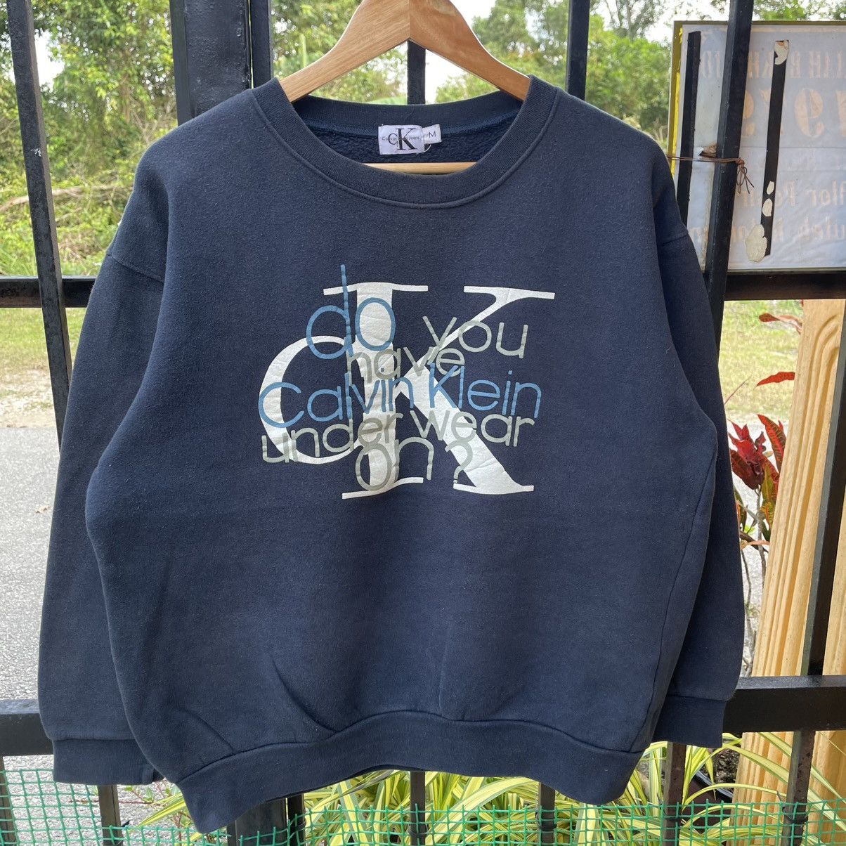 Calvin Klein 🔥Vintage Calvin Klein Underwear Big Logo Boxy Sweatshirts Size US M / EU 48-50 / 2 - 5 Thumbnail