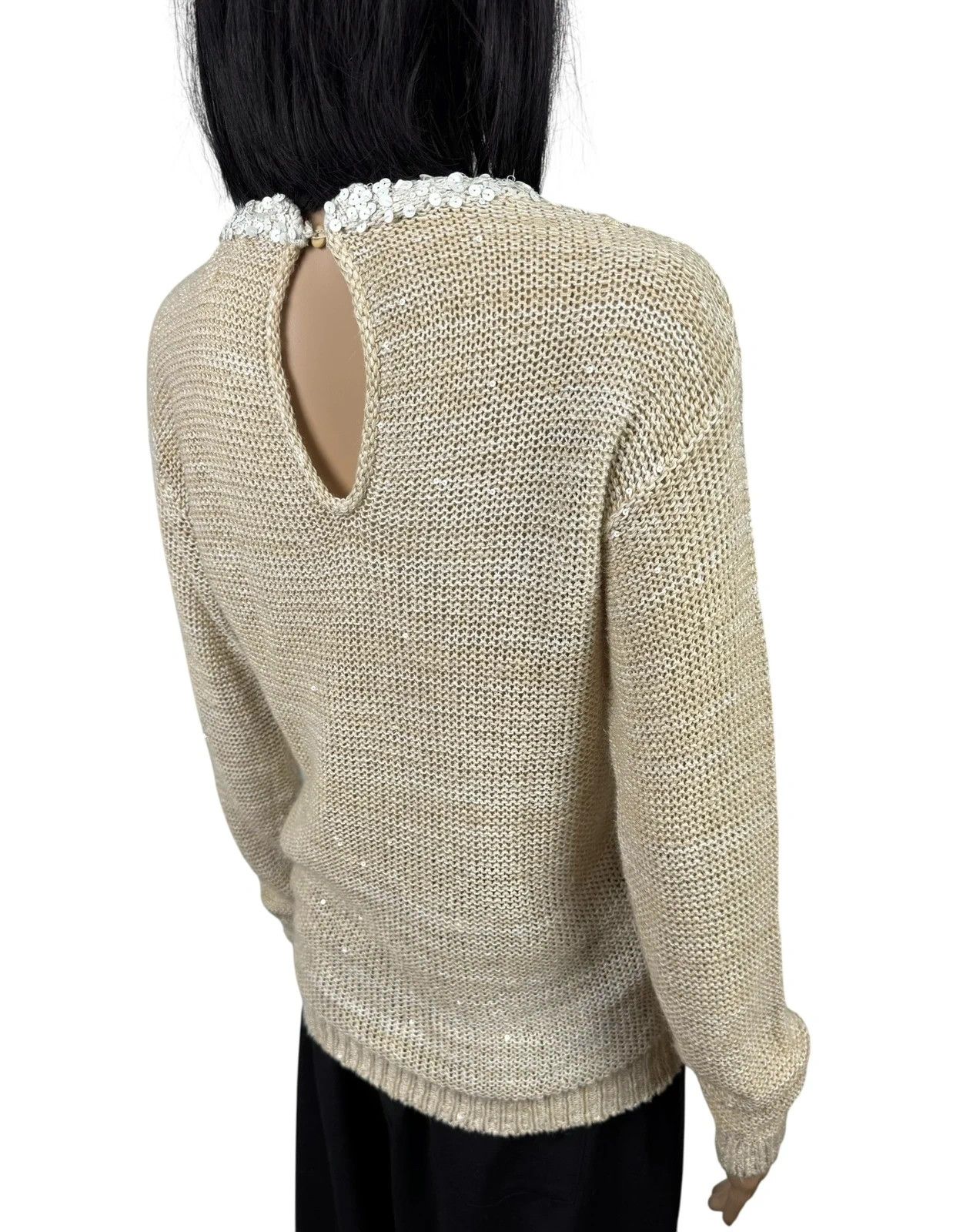 Brunello Cucinelli Brunello Cucinelli Sequined Sweater Hemp Linen size XS Size XS / US 0-2 / IT 36-38 - 8 Thumbnail