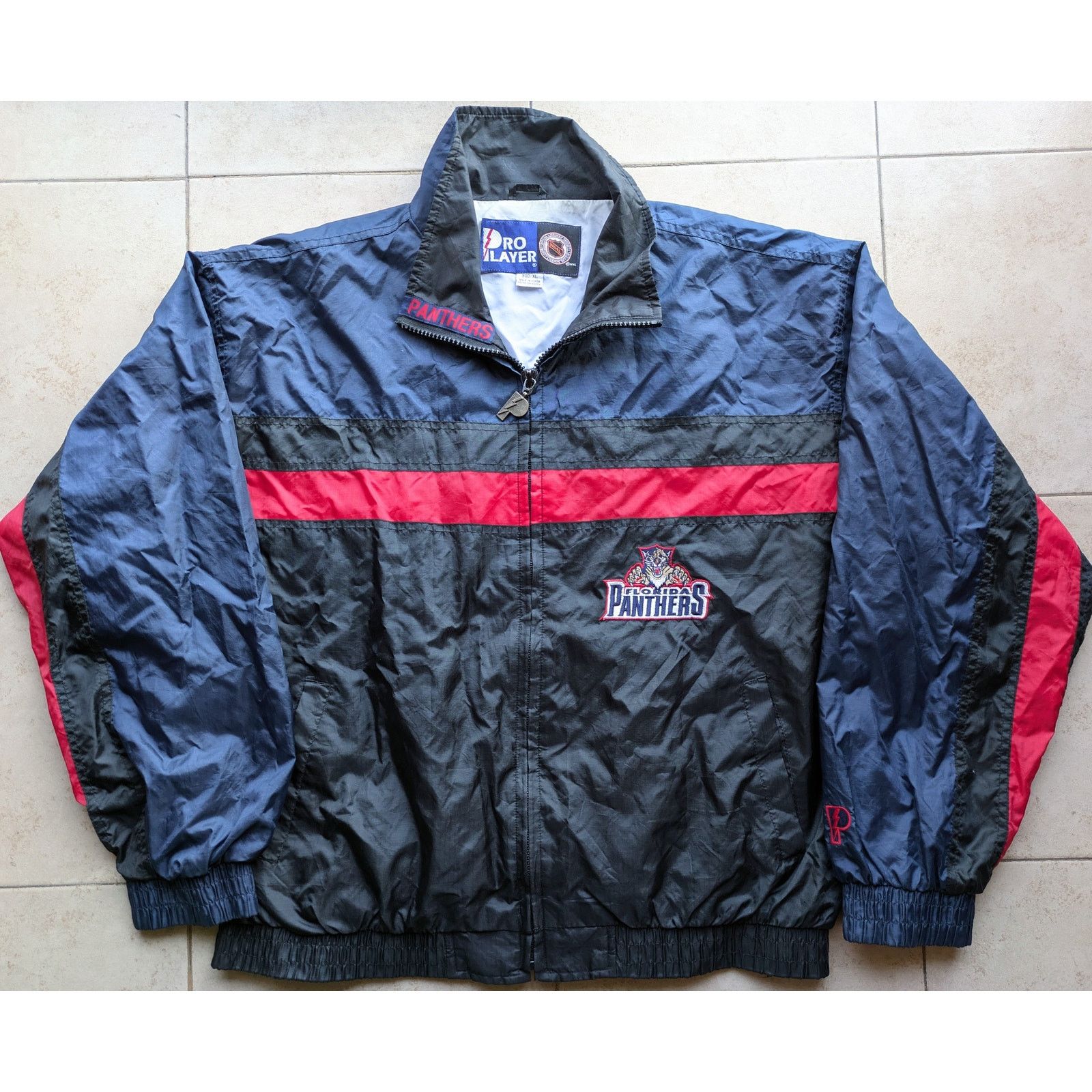 NHL × Starter Florida Panthers 90s PRO PLAYER windbreaker blk red NHL vtg Size US XL / EU 56 / 4 - 2 Thumbnail