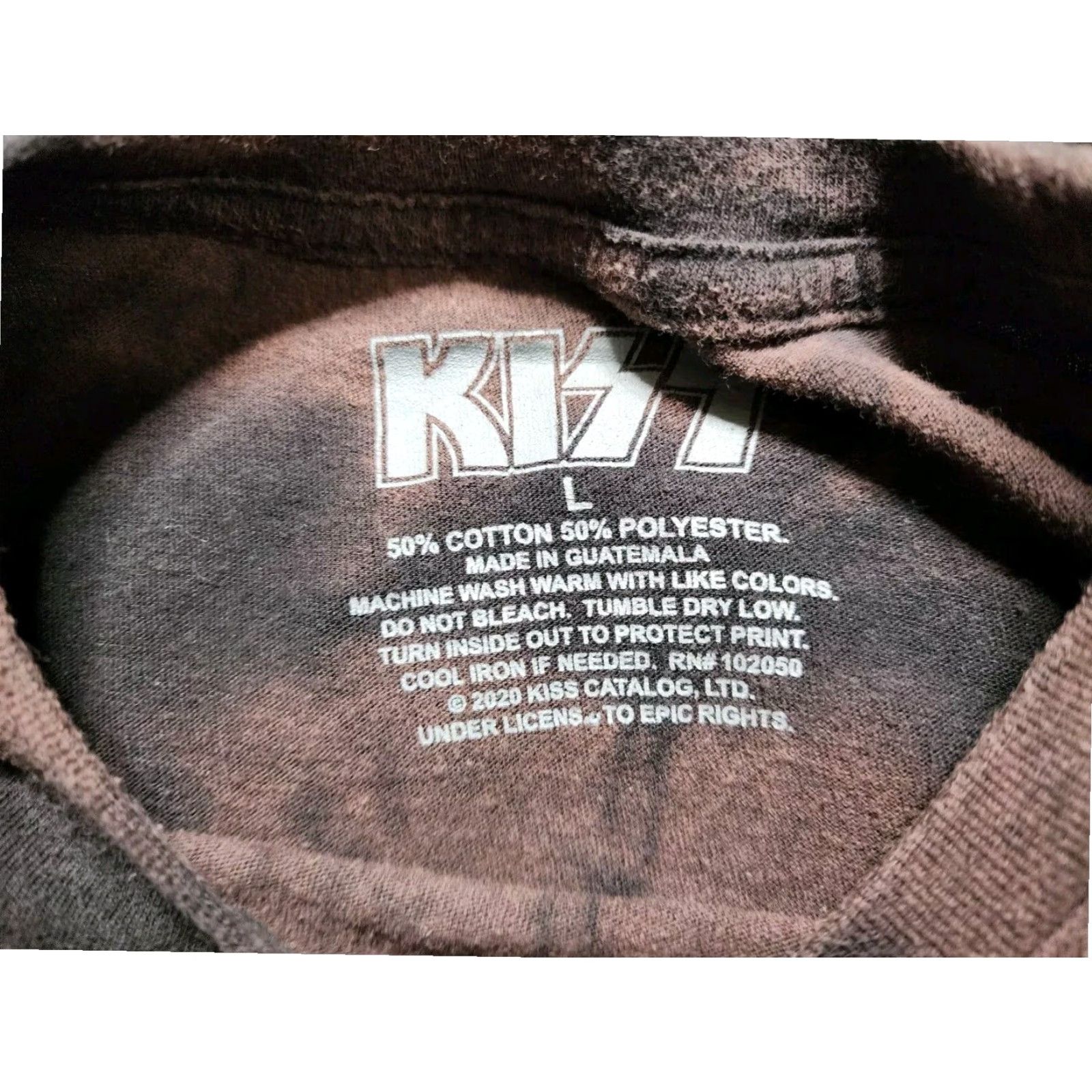 Vintage KISS Band Black Custom Bleach Dye T Shirt Womens Large Size L / US 10 / IT 46 - 5 Thumbnail