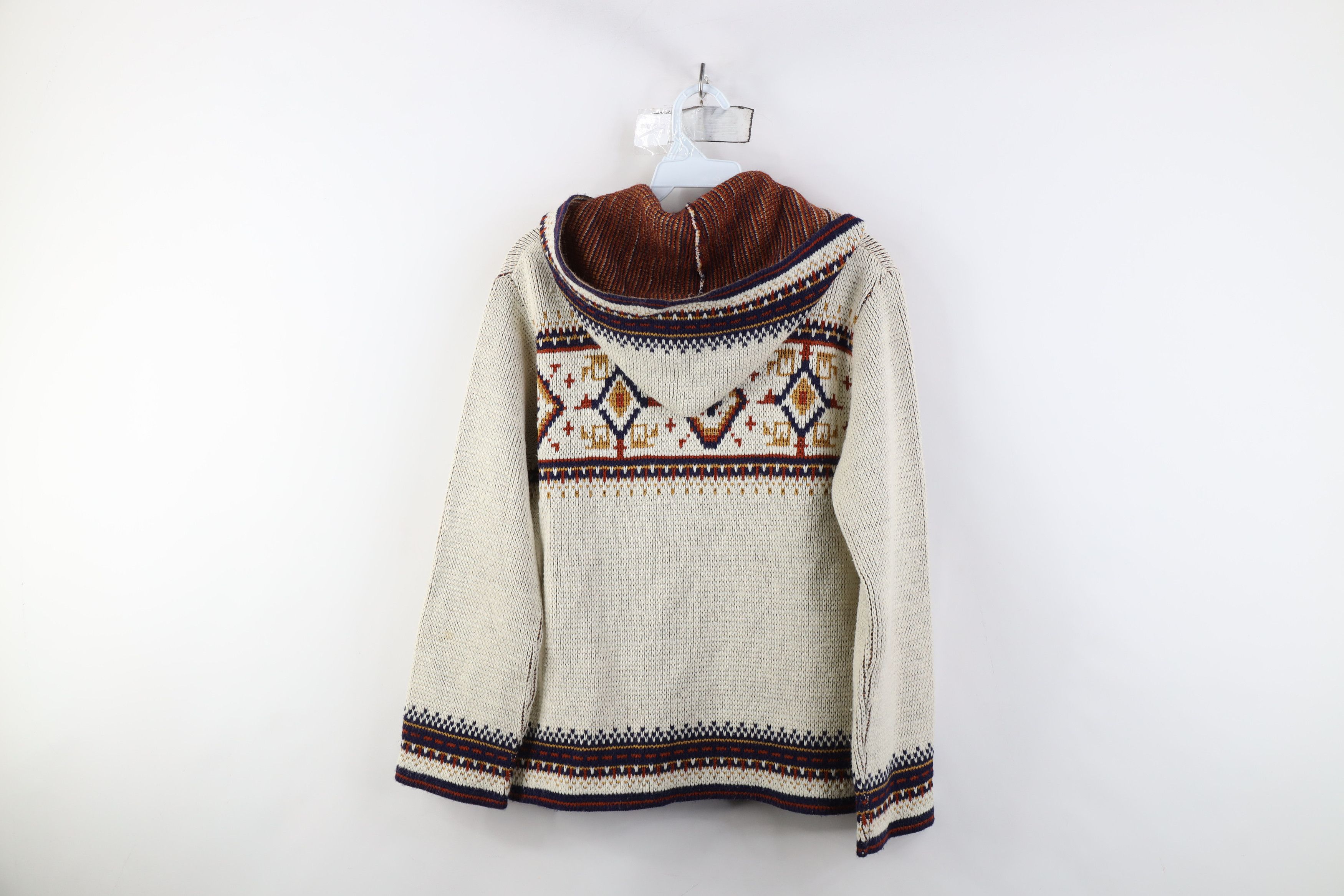 Vintage Vintage 70s Streetwear Fair Isle Full Zip Hoodie Sweater Size S / US 4 / IT 40 - 13 Thumbnail
