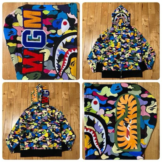 Bape BAPE Multi Camo WGM Shark Full Zip Hoodie a bathing ape Size US M / EU 48-50 / 2 - 1 Thumbnail