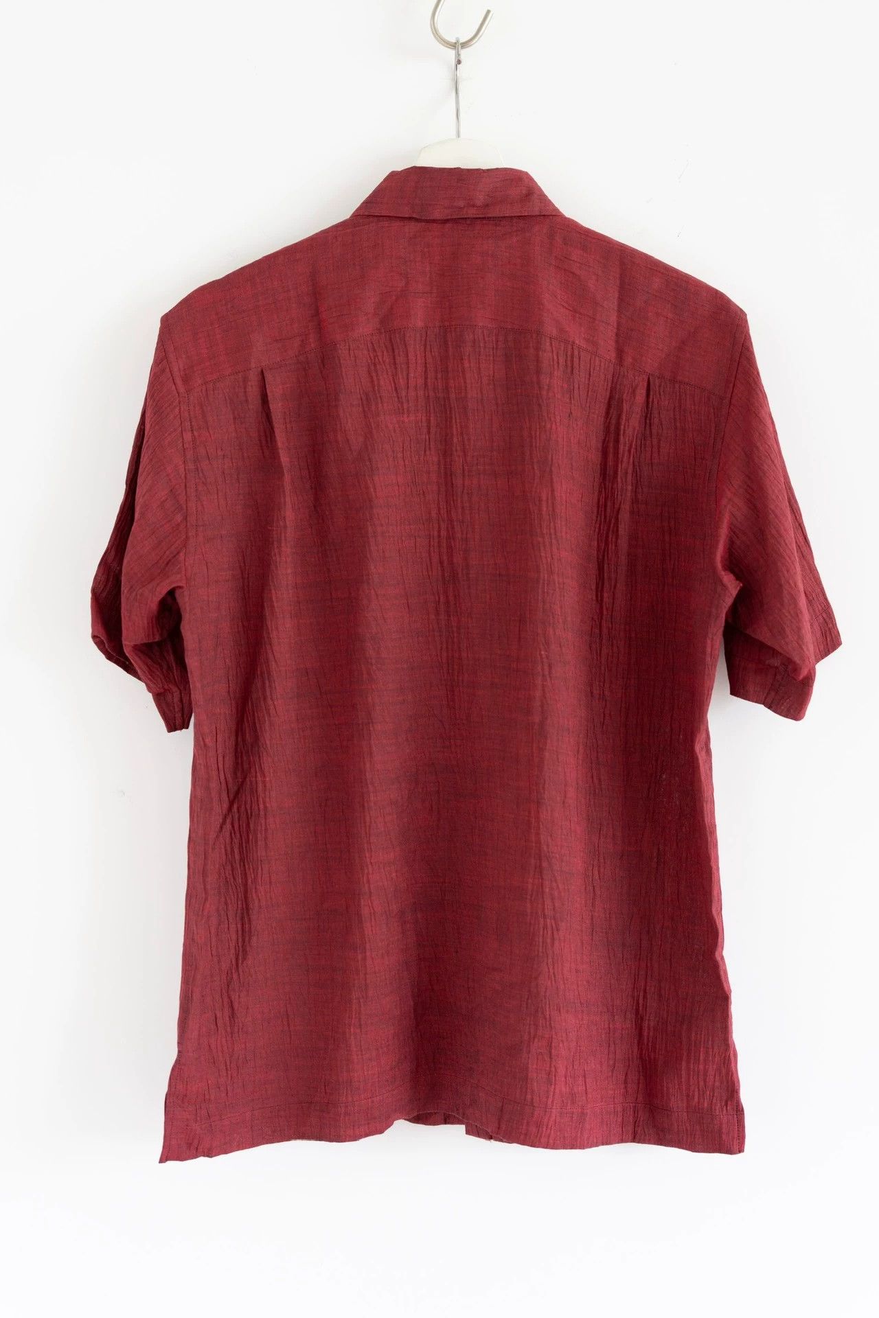 Issey Miyake Issey Miyake Men 19SS Pleated Ramie Dark Red Shirt Size US S / EU 44-46 / 1 - 2 Thumbnail