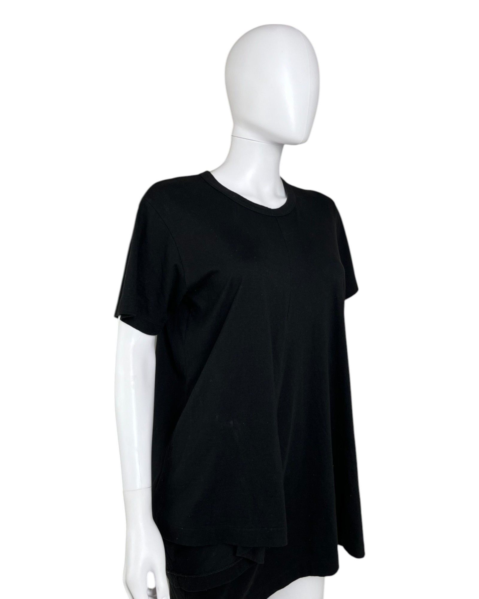 Comme des Garcons S/S 2023 Black Asymmetric Ruffle T-Shirt Size L / US 10 / IT 46 - 7 Thumbnail