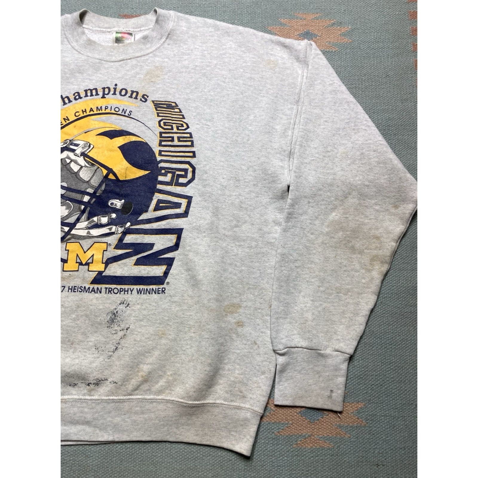 Vintage VINTAGE University of Michigan Wolverines 1997 Big Ten Sweatshirt Crewneck XL Mens Gray Pullover Size US XL / EU 56 / 4 - 3 Thumbnail