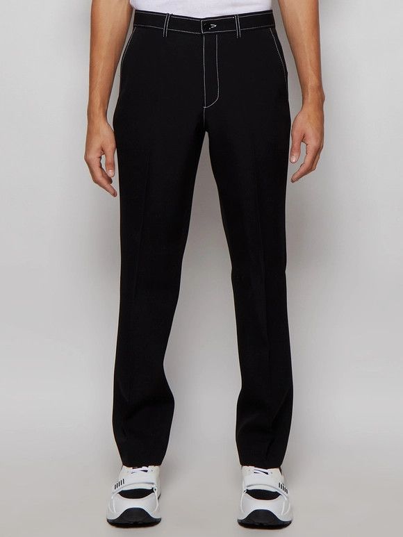 Burberry o1mle0326 Grain De Poudre Wool Tailored Pats in Black Size US 30 / EU 46 - 3 Thumbnail