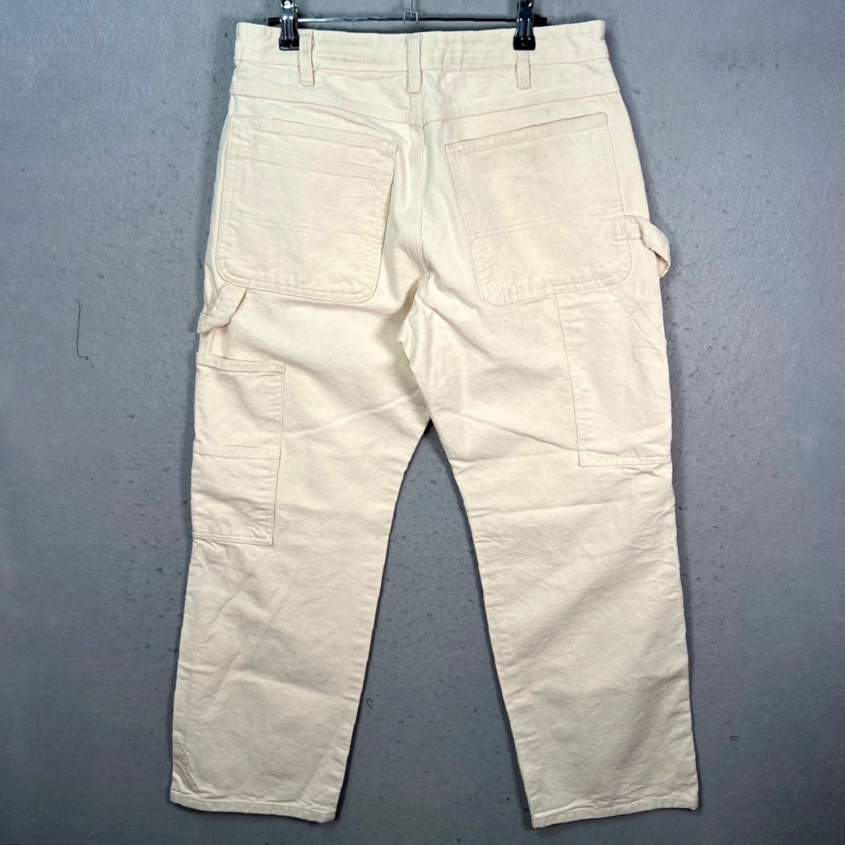 Dickies Dickies Mens Size 32 x 30 Ivory White Carpenter Double Knee Pants 100% Cotton Size US 32 / EU 48 - 2 Thumbnail