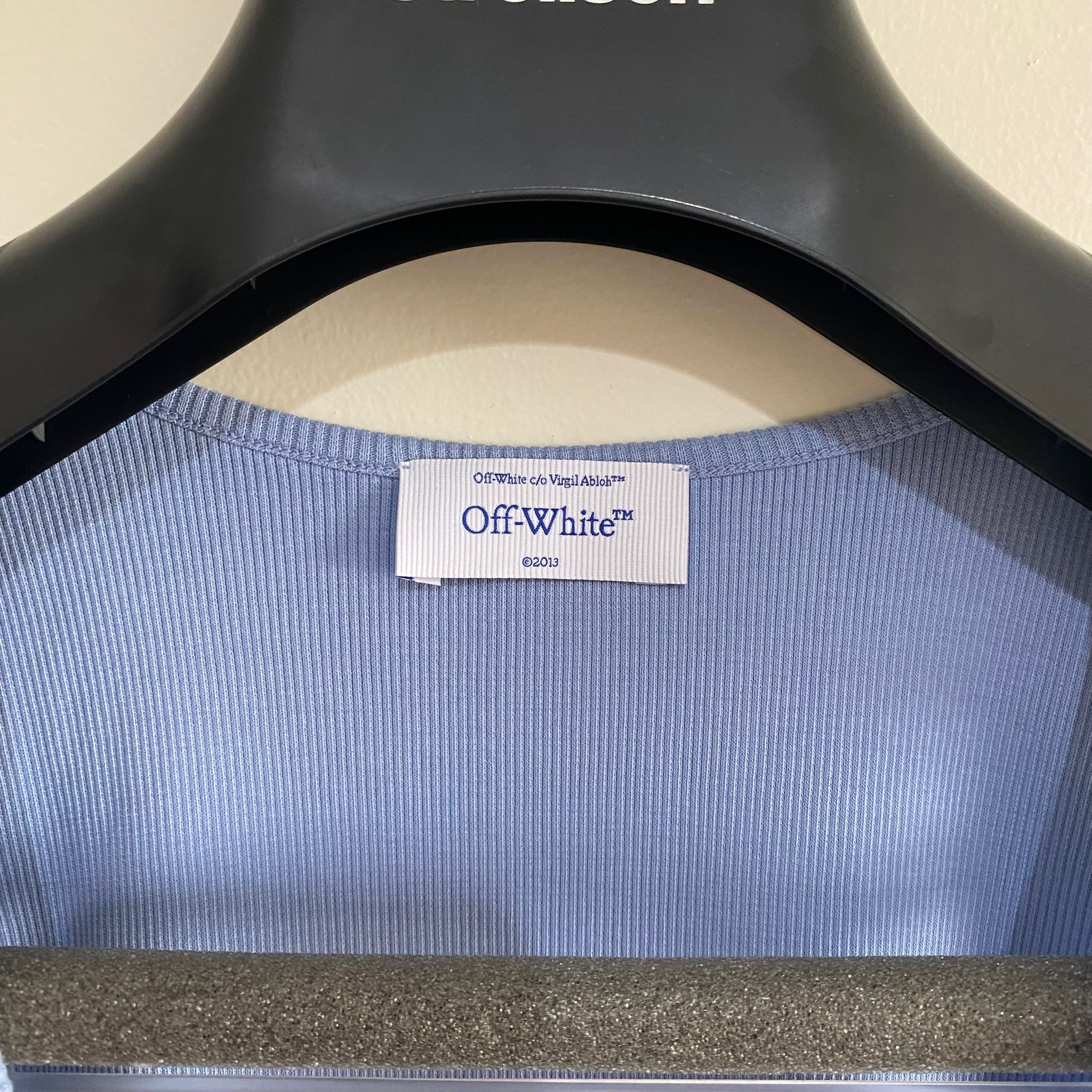 Off-White Blue Ribbed 'OFF' Logo Tank Top Size M / US 6-8 / IT 42-44 - 2 Thumbnail