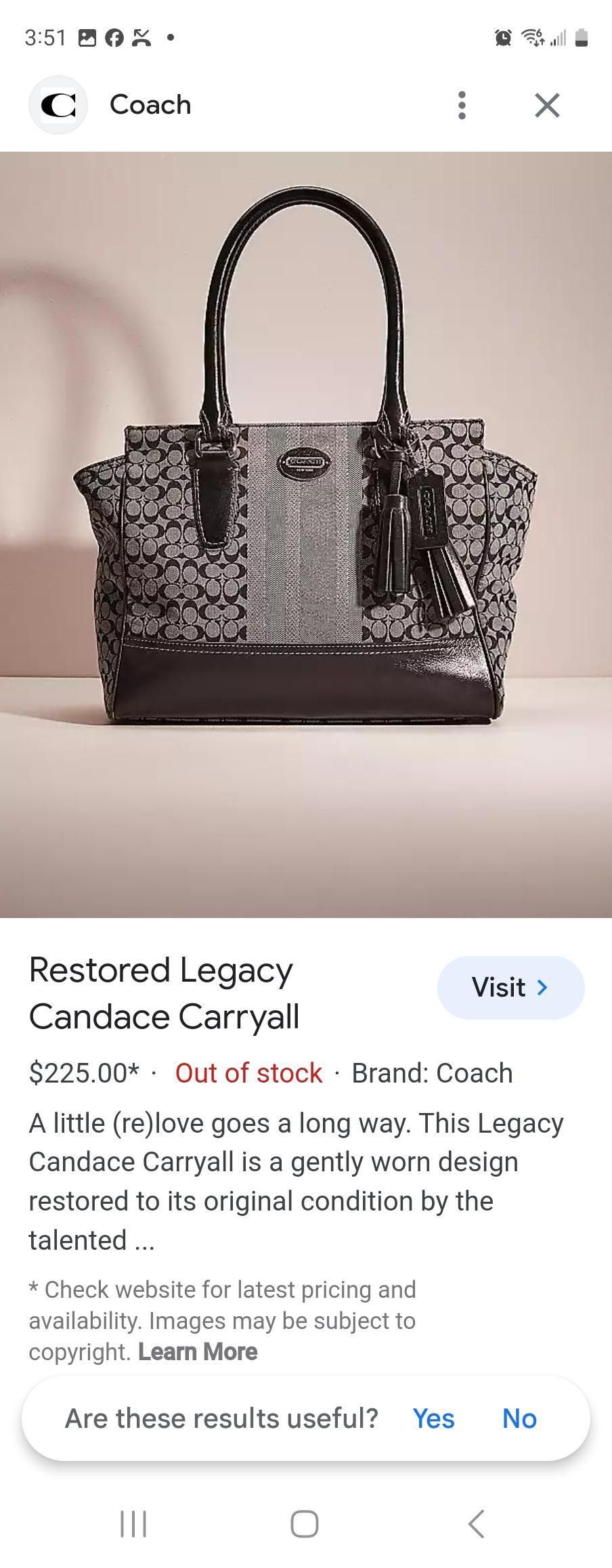 Coach legacy candace online carryall