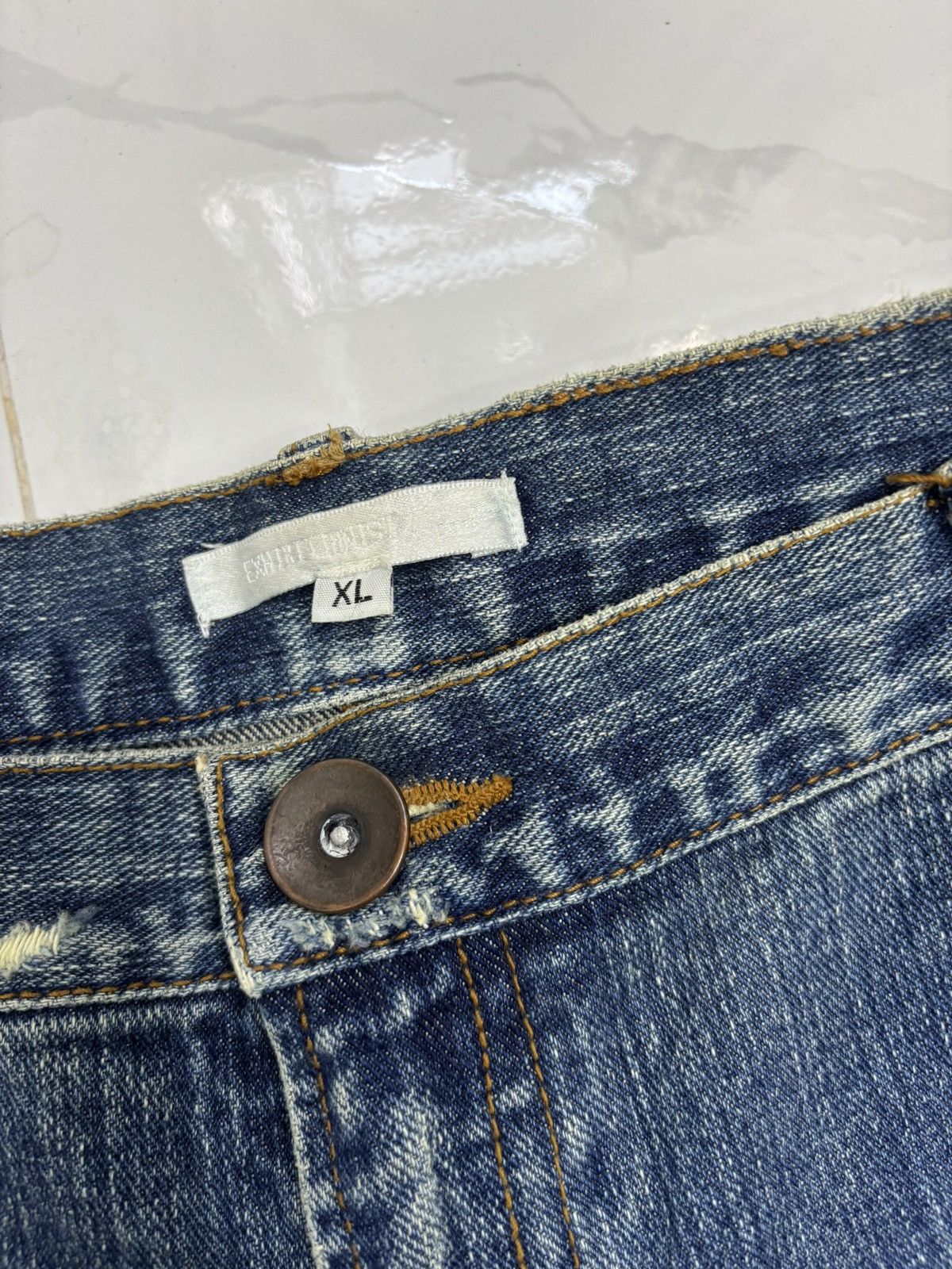 Helmut Lang RARE🔥EXHIBITIONIST PATCHWORK DISTRESSED DENIM JEANS Size US 34 / EU 50 - 10 Thumbnail