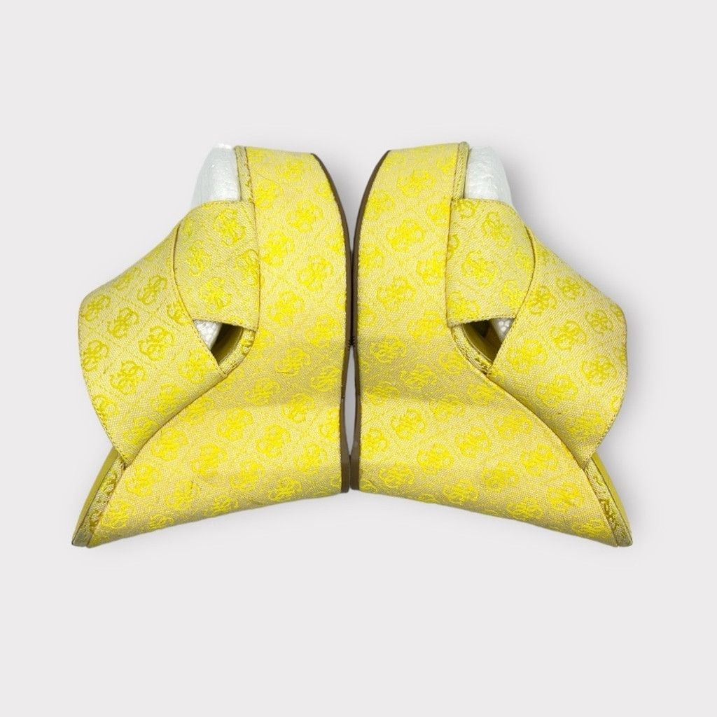Guess Guess Teisha Womens 8 Platform Wedge Logo Wrap Sandal Yellow Size US 8 / IT 38 - 7 Thumbnail