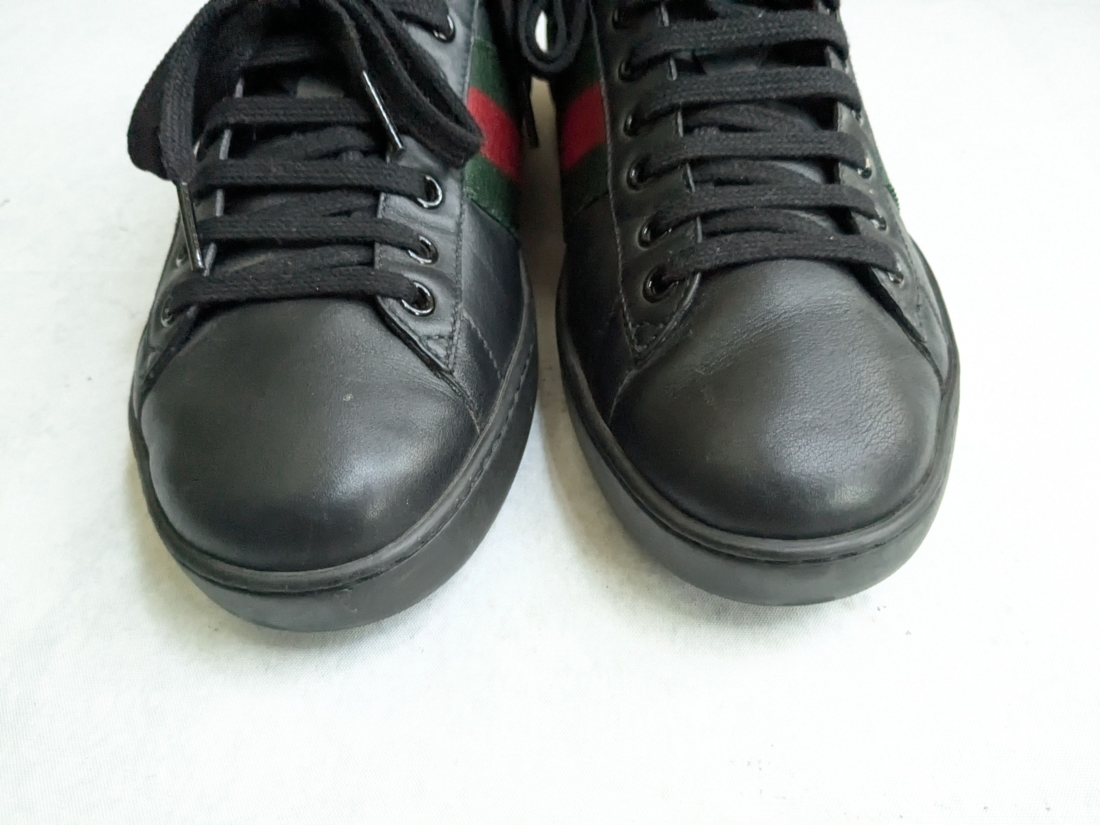 Gucci Gucci Ace Sneakers Black 8 Low Tops Leather Size US 8 / EU 41 - 3 Thumbnail