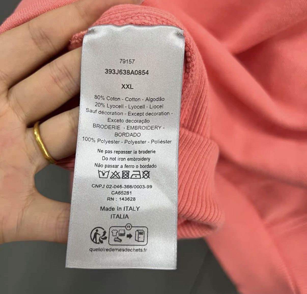 Dior Dior Pink Embroidered Logo Sleeveless Hoodie J41 Size US S / EU 44-46 / 1 - 3 Thumbnail