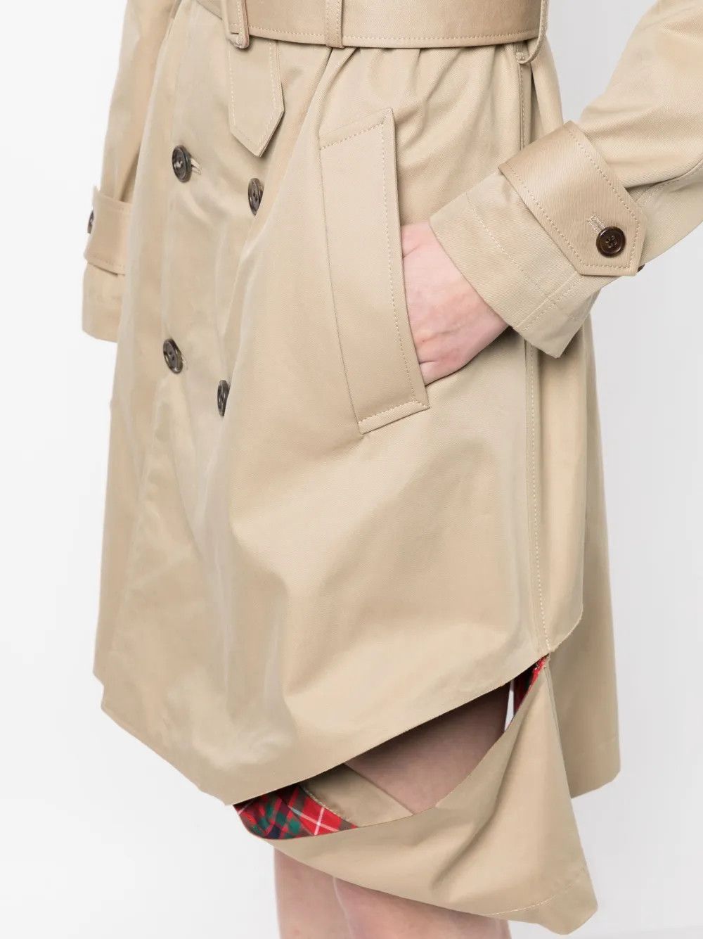 Undercover o1mle0525 Belted Waist Trench Coat in Beige Size XS / US 0-2 / IT 36-38 - 5 Thumbnail
