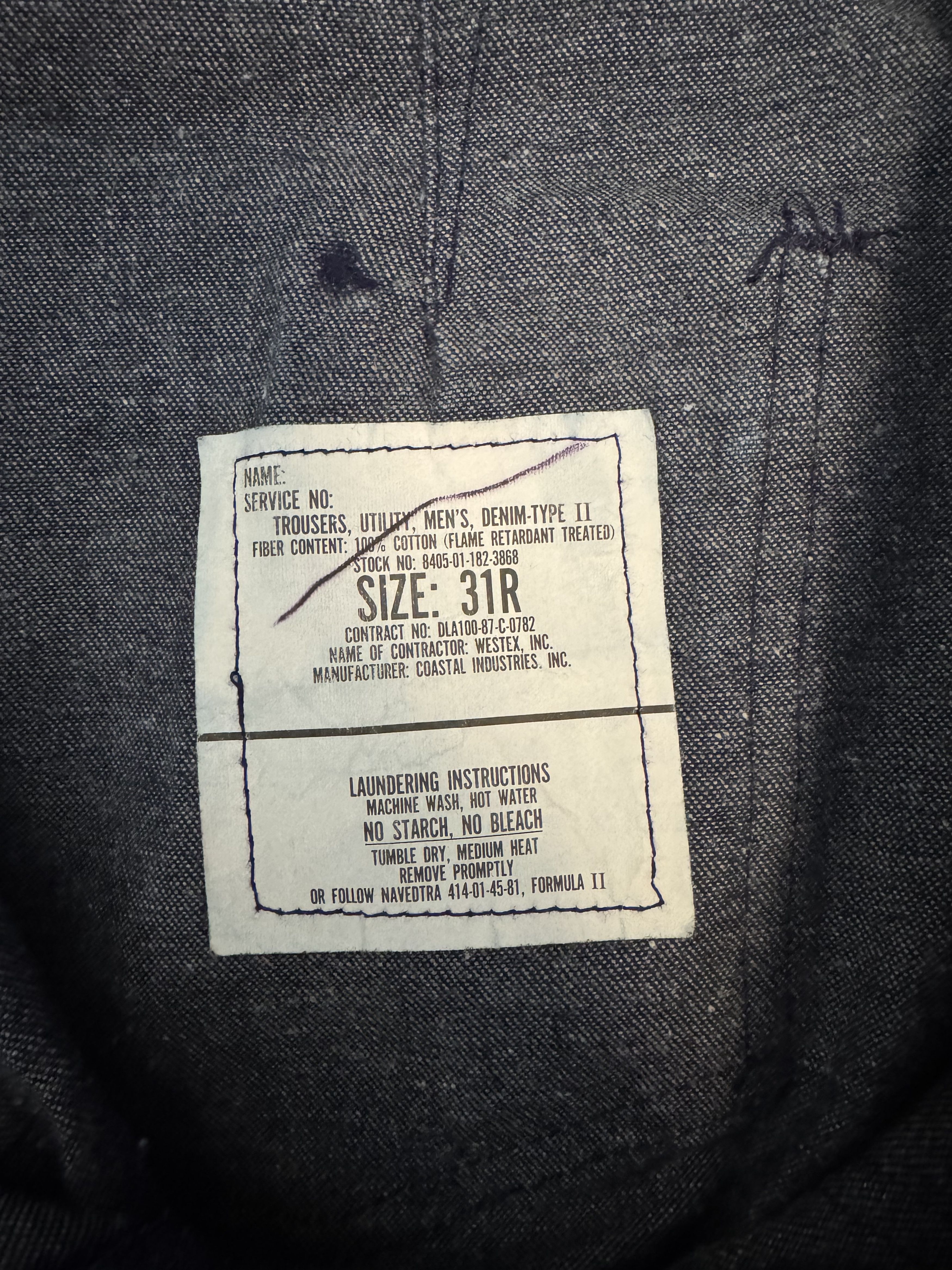 Vintage 80s Denim Utility Trousers Size US 30 / EU 46 - 3 Thumbnail
