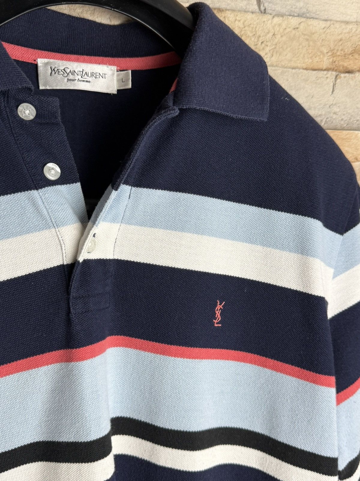 Vintage × Yves Saint Laurent Vintage Y2k Yves Saint Laurent Polo Shirt Zebra Size US L / EU 52-54 / 3 - 4 Thumbnail