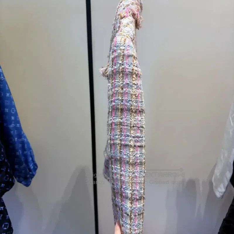 Miu Miu Miu Miu Pink Wool-Blend Plaid Short Cardigan . Size M / US 6-8 / IT 42-44 - 3 Thumbnail