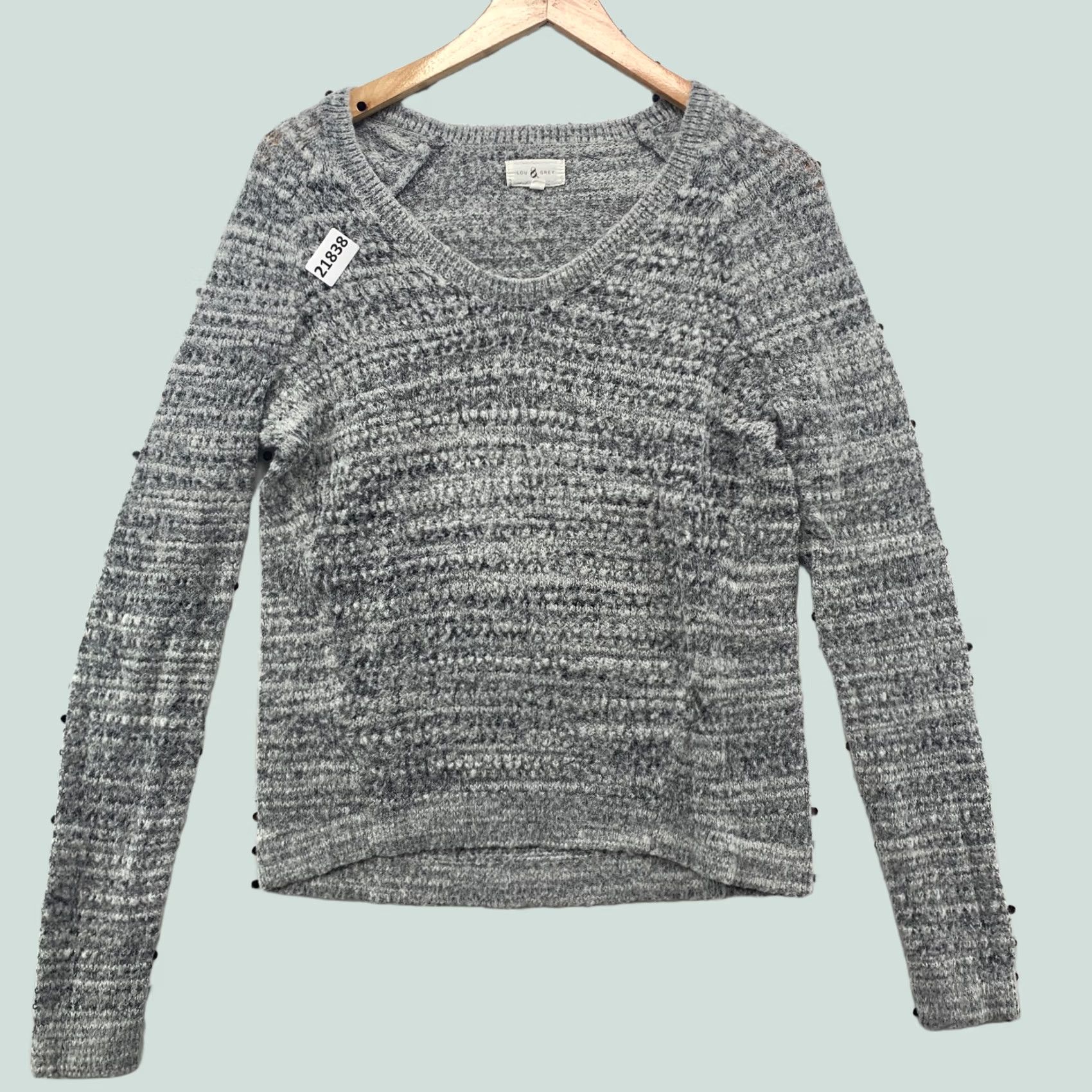 Lou & Grey Lou & Grey Womens Knit Sweater Medium Gray Alpaca Blend V Neck Pullover Size M Size M / US 6-8 / IT 42-44 - 1 Thumbnail