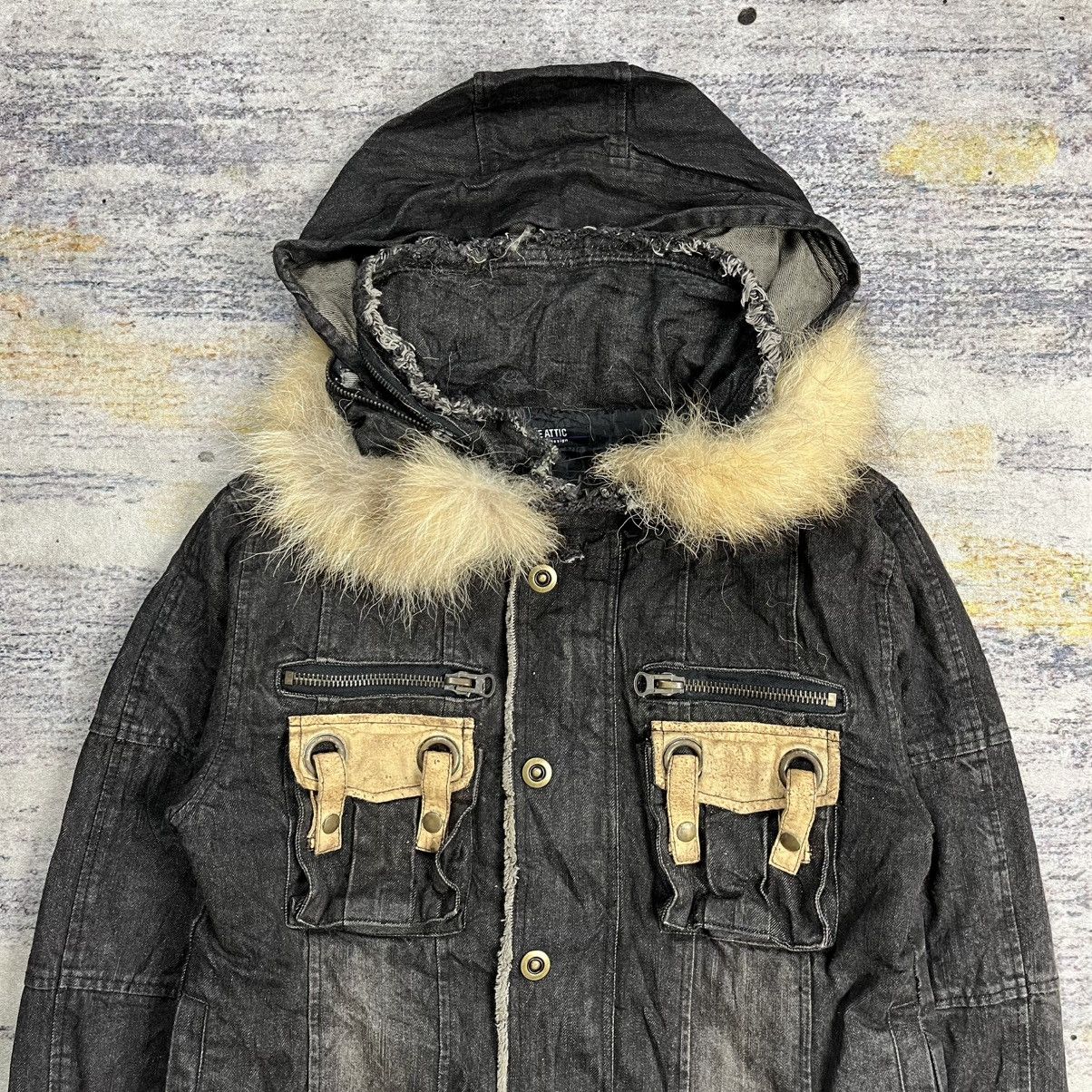 In The Attic × Japanese Brand × Le Grande Bleu (L.G.B.) In The Attic fur bono denim jacket lgb goa vkei style Size US M / EU 48-50 / 2 - 5 Thumbnail