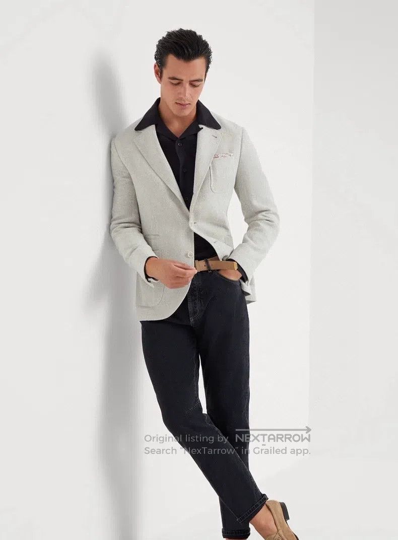 Brunello Cucinelli Brunello Cucinelli Cuban Collar Linen Shirt Size US M / EU 48-50 / 2 - 5 Thumbnail