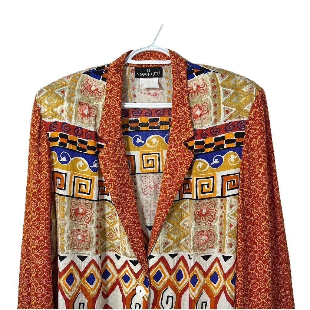 Vintage Vtg Carole Little Petites Aztec Artsy Blazer Size 14P Boho Size XL / US 12-14 / IT 48-50 - 3 Thumbnail