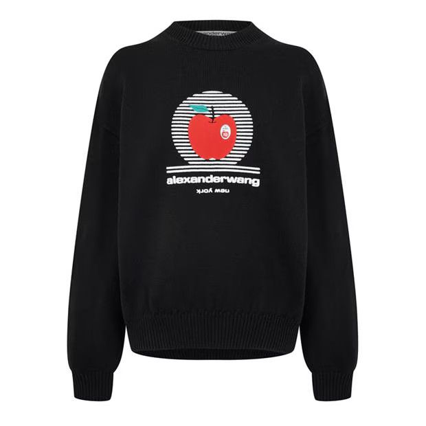 o1g2r1mq0824 Ny Apple Pullover Sweatshirts in Black