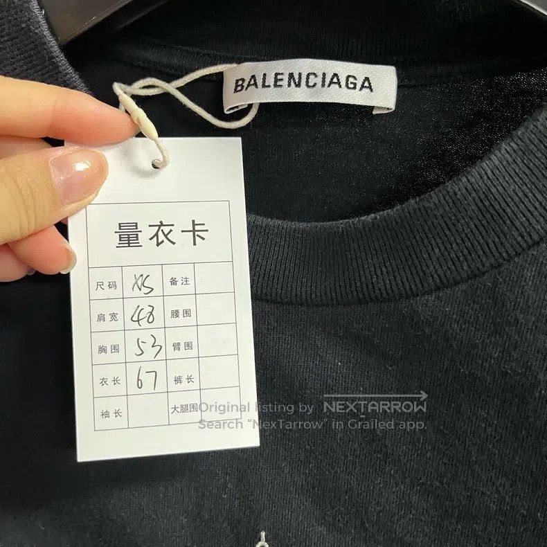 Balenciaga Balenciaga Black Paris Printed Round Neck Short Sleeve T-S Size US XS / EU 42 / 0 - 4 Thumbnail