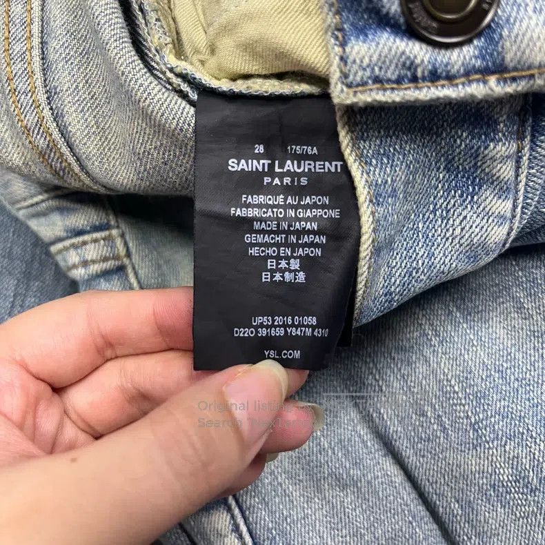 Saint Laurent Paris Saint Laurent Paris Classic blue washed destroyed mid-rise Size US 28 / EU 44 - 5 Thumbnail