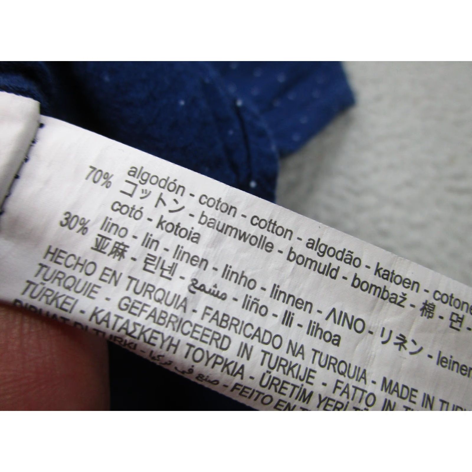 Zara Zara Shirt Mens Medium Blue Dot Relaxed Fit Cotton Linen Band Collar Casual Size US M / EU 48-50 / 2 - 5 Thumbnail