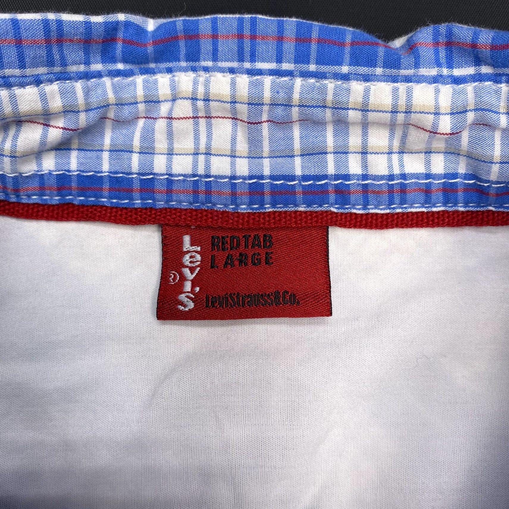 Levi's Levis Red Tab Shirt Adult Large Blue Front Pockets Plaid Button Up Mens Size US L / EU 52-54 / 3 - 5 Thumbnail