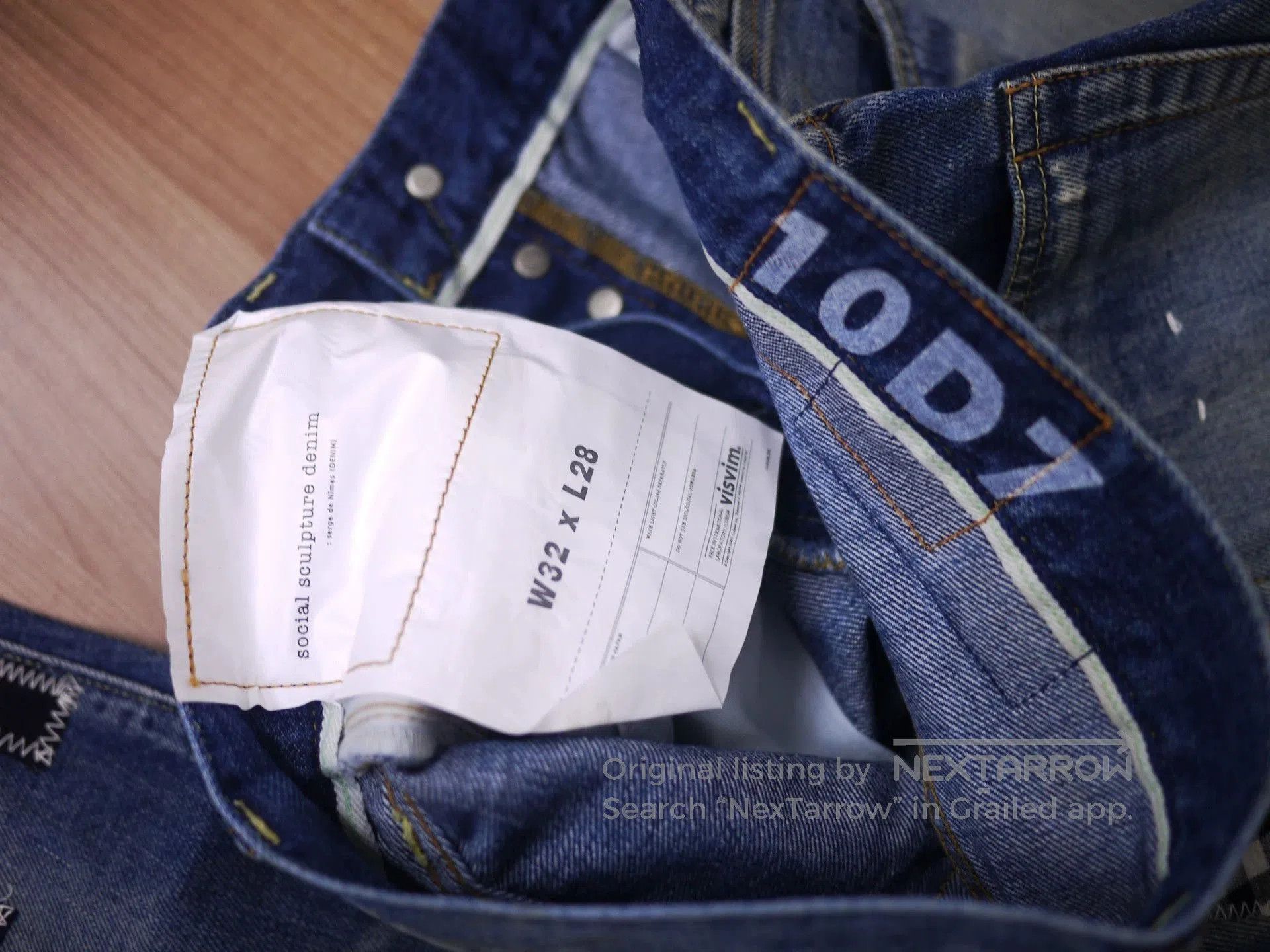 Visvim Blue Denim Jeans with Patch Details - Size 32. Size US 32 / EU 48 - 5 Thumbnail