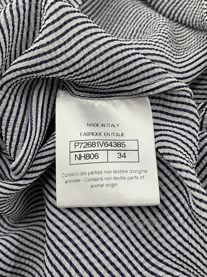 Chanel Chanel Gray striped wooden ear shirt short sleeves Size XXS / US 00 / IT 34 - 6 Thumbnail
