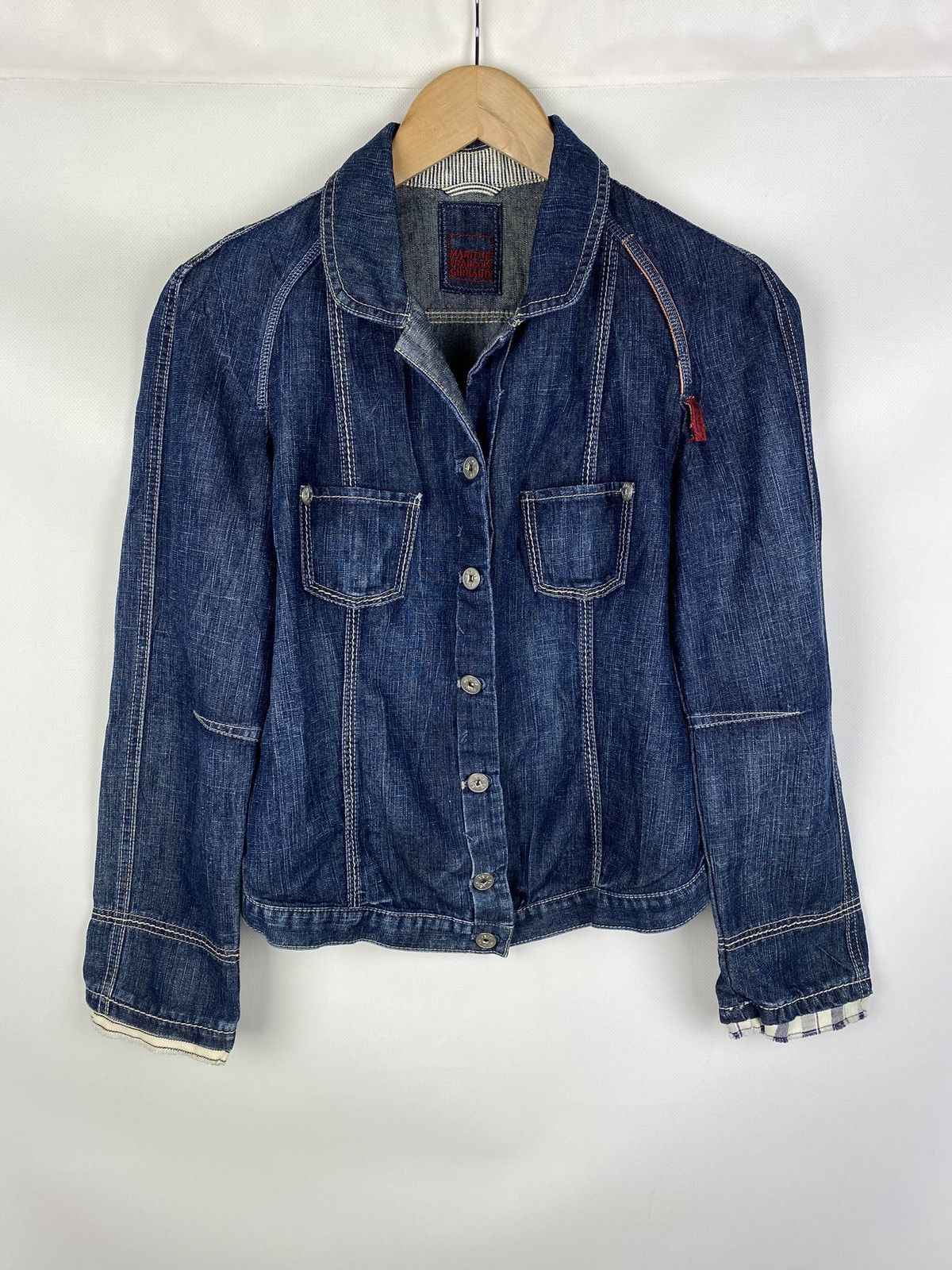 image of Avant Garde x Marithe Francois Girbaud Ladies Avant-Garde Denim Jacket in Blue, Women's (Size Mediu